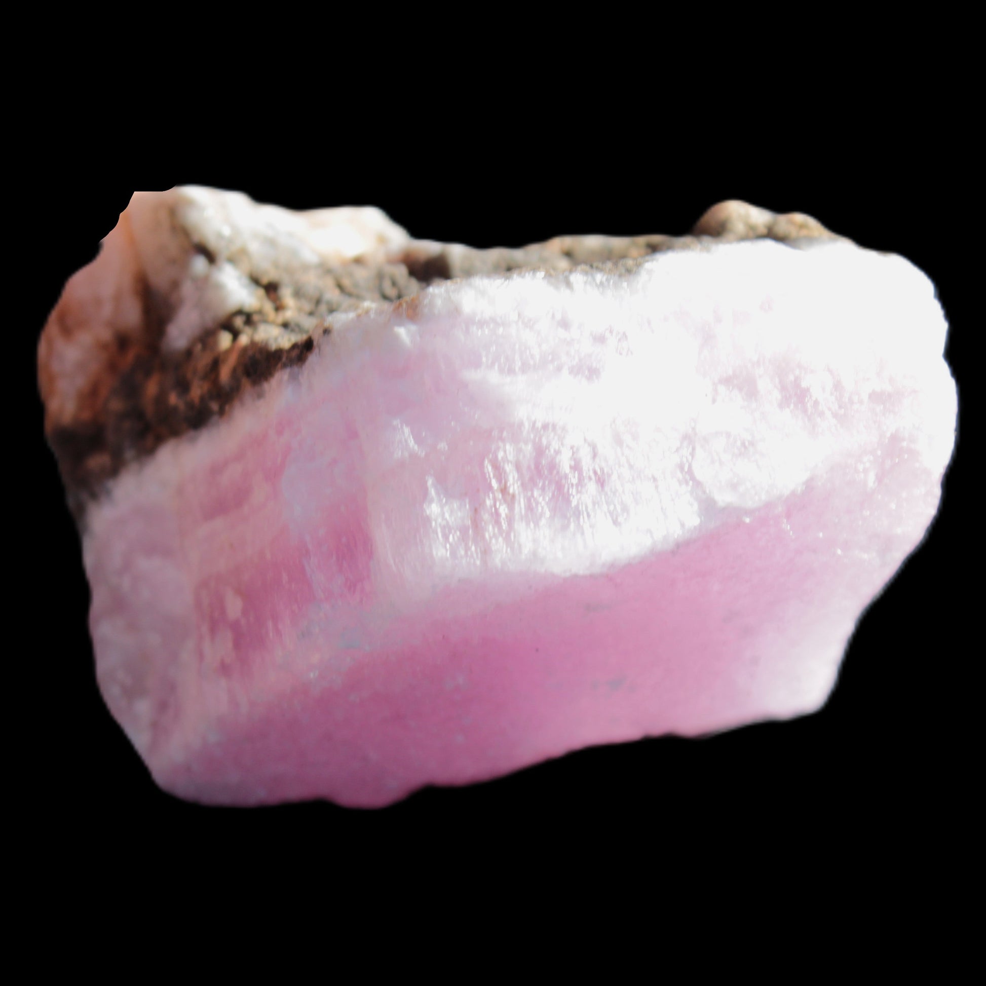 Pink Aragonite specimen on Ironstone matrix 56*42*40mm 96.2g in sunlight - Rocks and Things Store