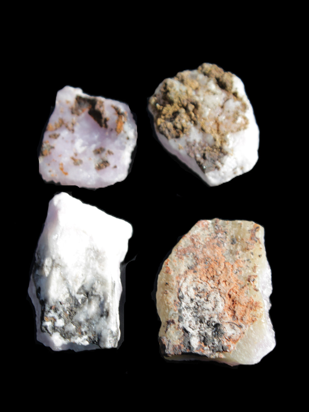 Pink Aragonite four specimens 37-58mm 124g Wholesale Rocks and Things Store