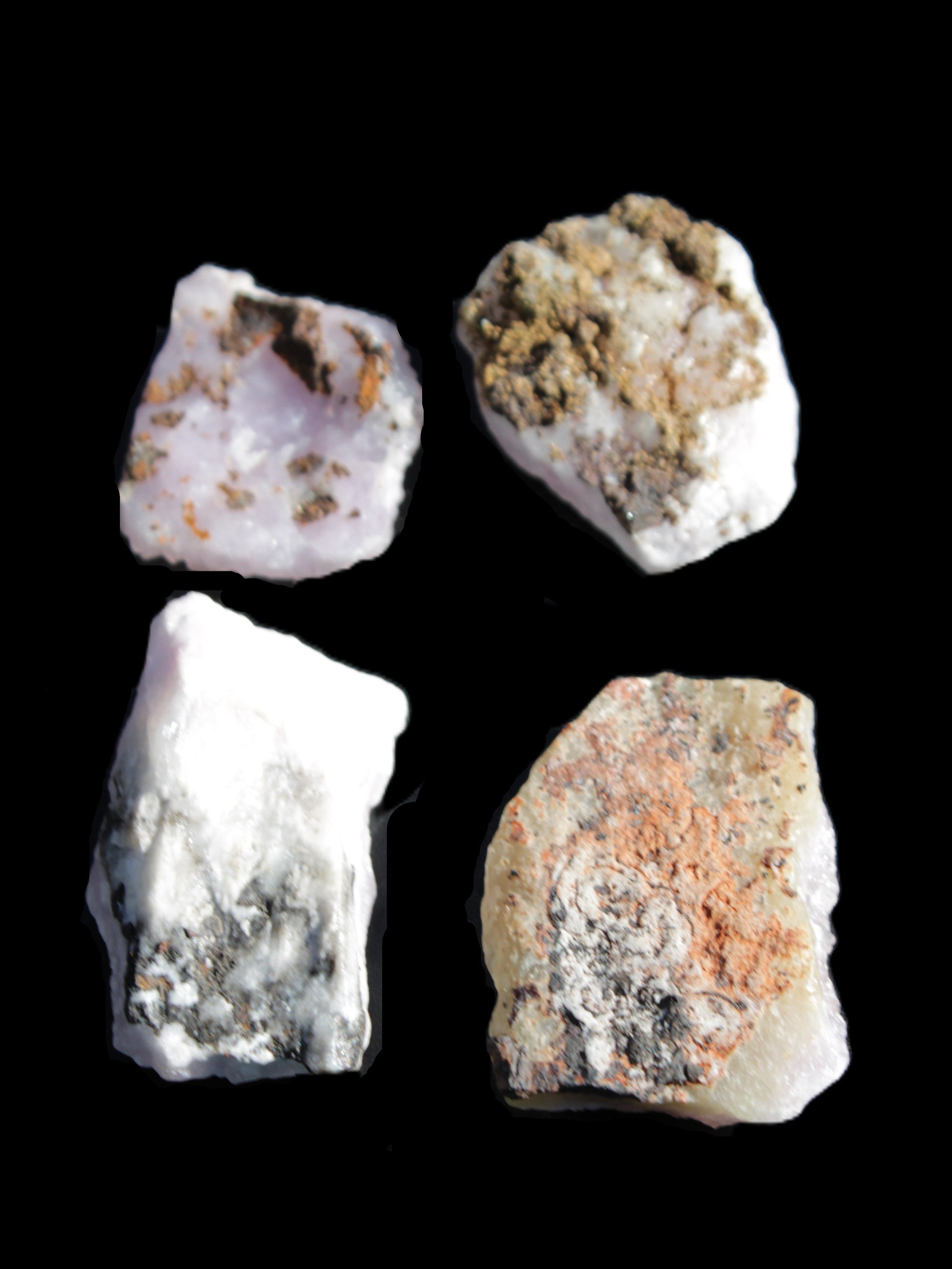 Pink Aragonite four specimens 37-58mm 124g Wholesale Rocks and Things Store