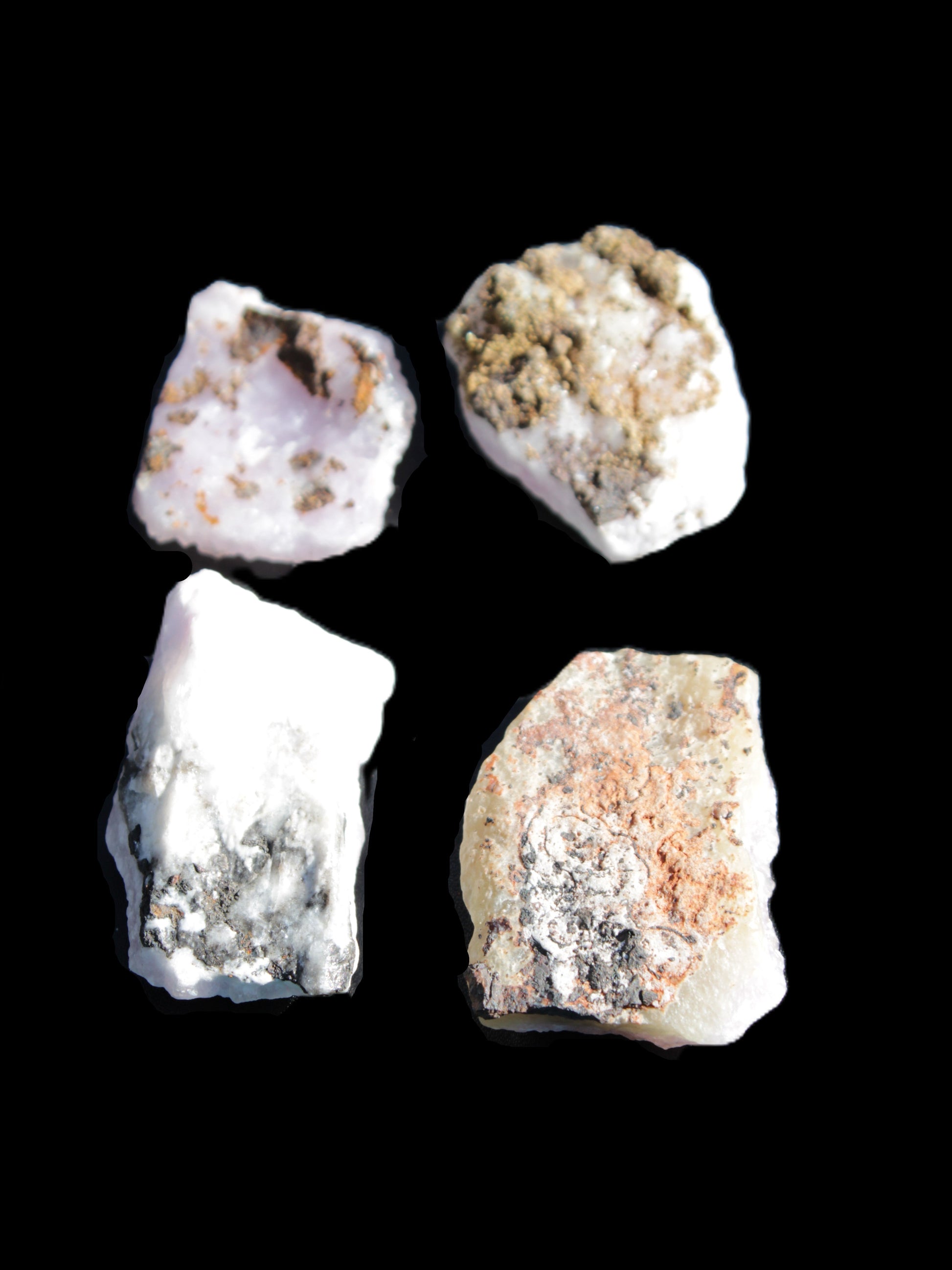Pink Aragonite four specimens 37-58mm 124g Wholesale Rocks and Things Store