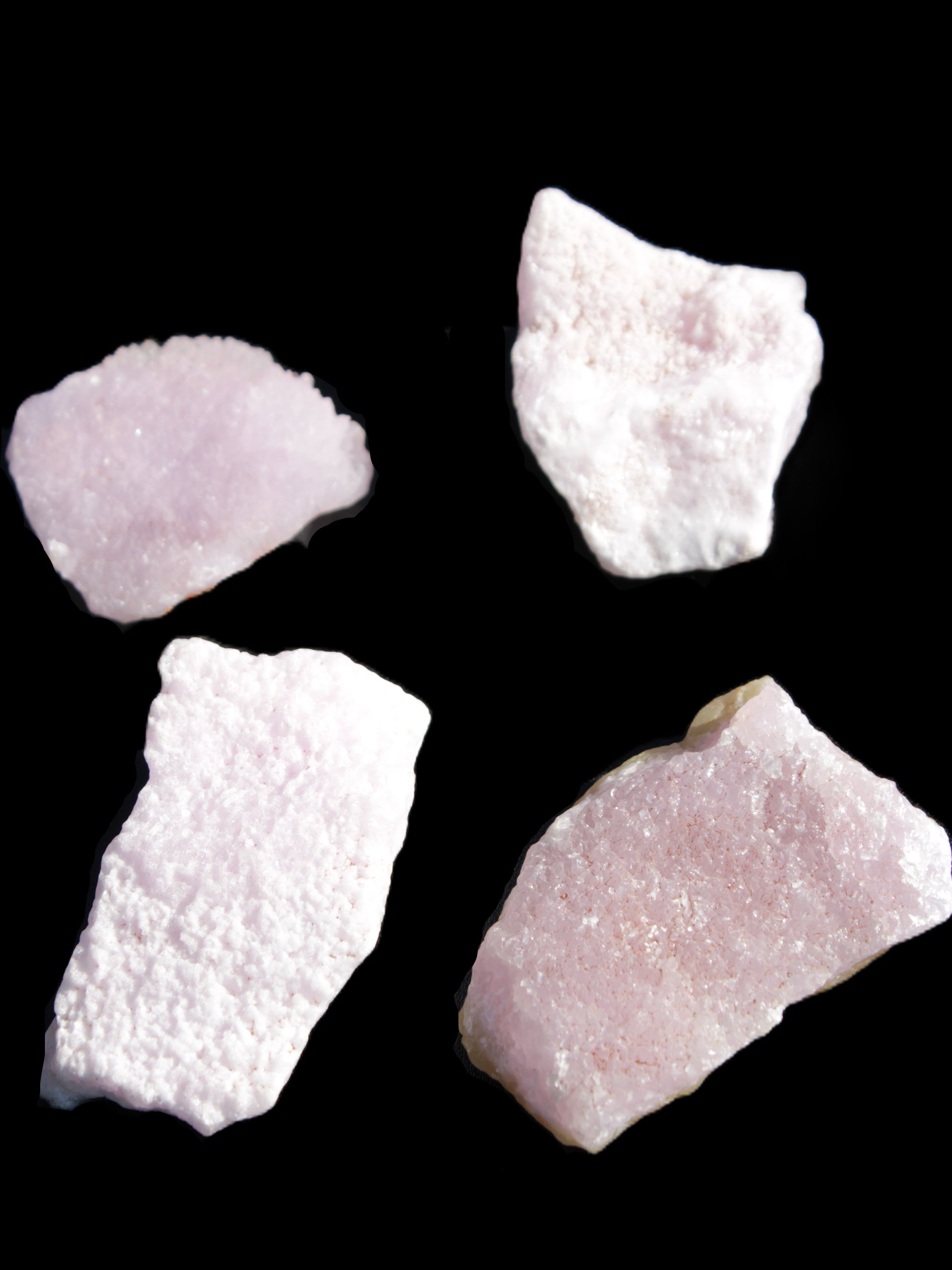 Pink Aragonite four specimens 37-58mm 124g Wholesale Rocks and Things Store