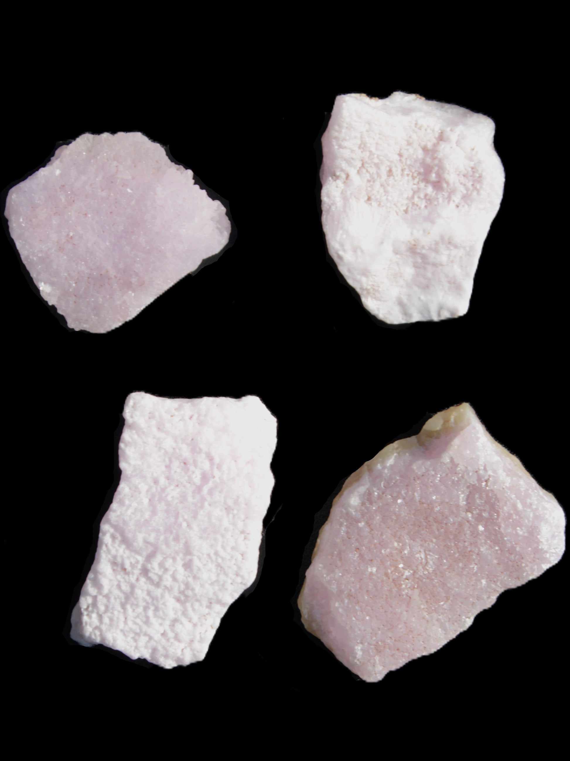 Pink Aragonite four specimens 37-58mm 124g Wholesale Rocks and Things Store