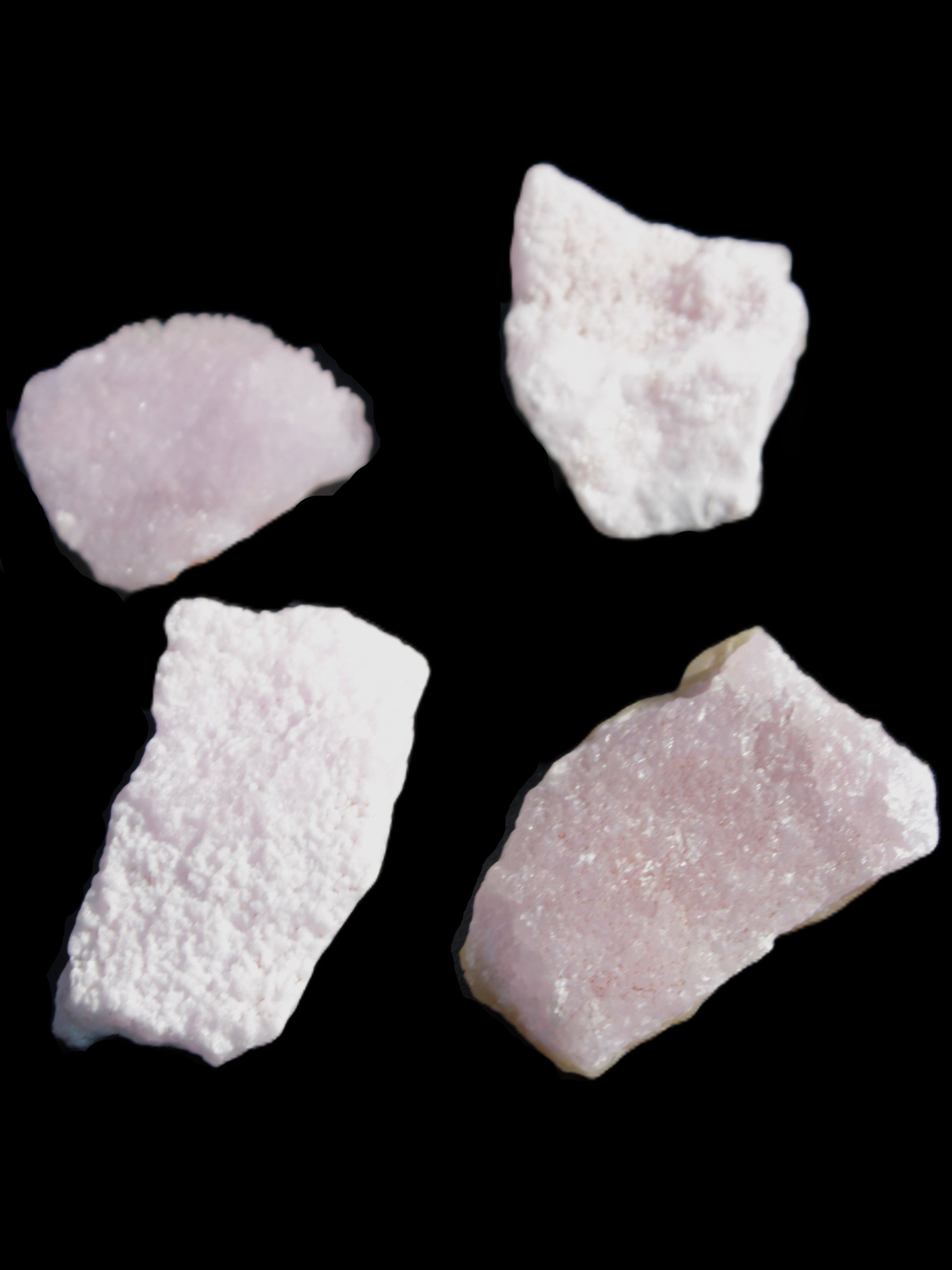 Pink Aragonite four specimens 37-58mm 124g Wholesale Rocks and Things Store