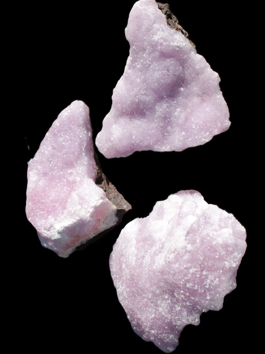 Pink Aragonite on Ironstone matrix three specimens (275g, 151g, 132g) 558g Wholesale Rocks and Things Store