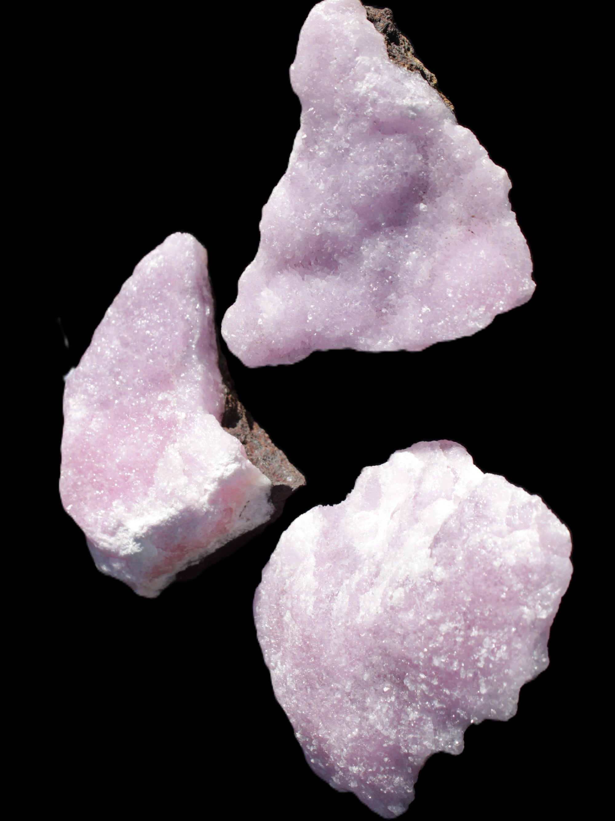 Pink Aragonite on Ironstone matrix three specimens (275g, 151g, 132g) 558g Wholesale Rocks and Things Store