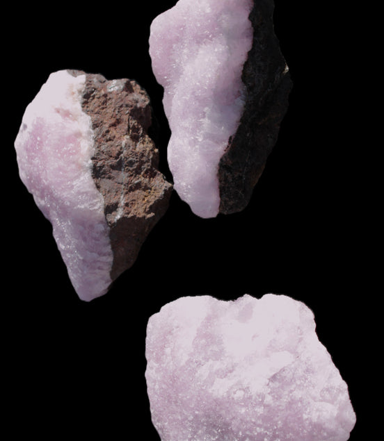 Pink Aragonite on Ironstone matrix three specimens (275g, 151g, 132g) 558g Wholesale Rocks and Things Store