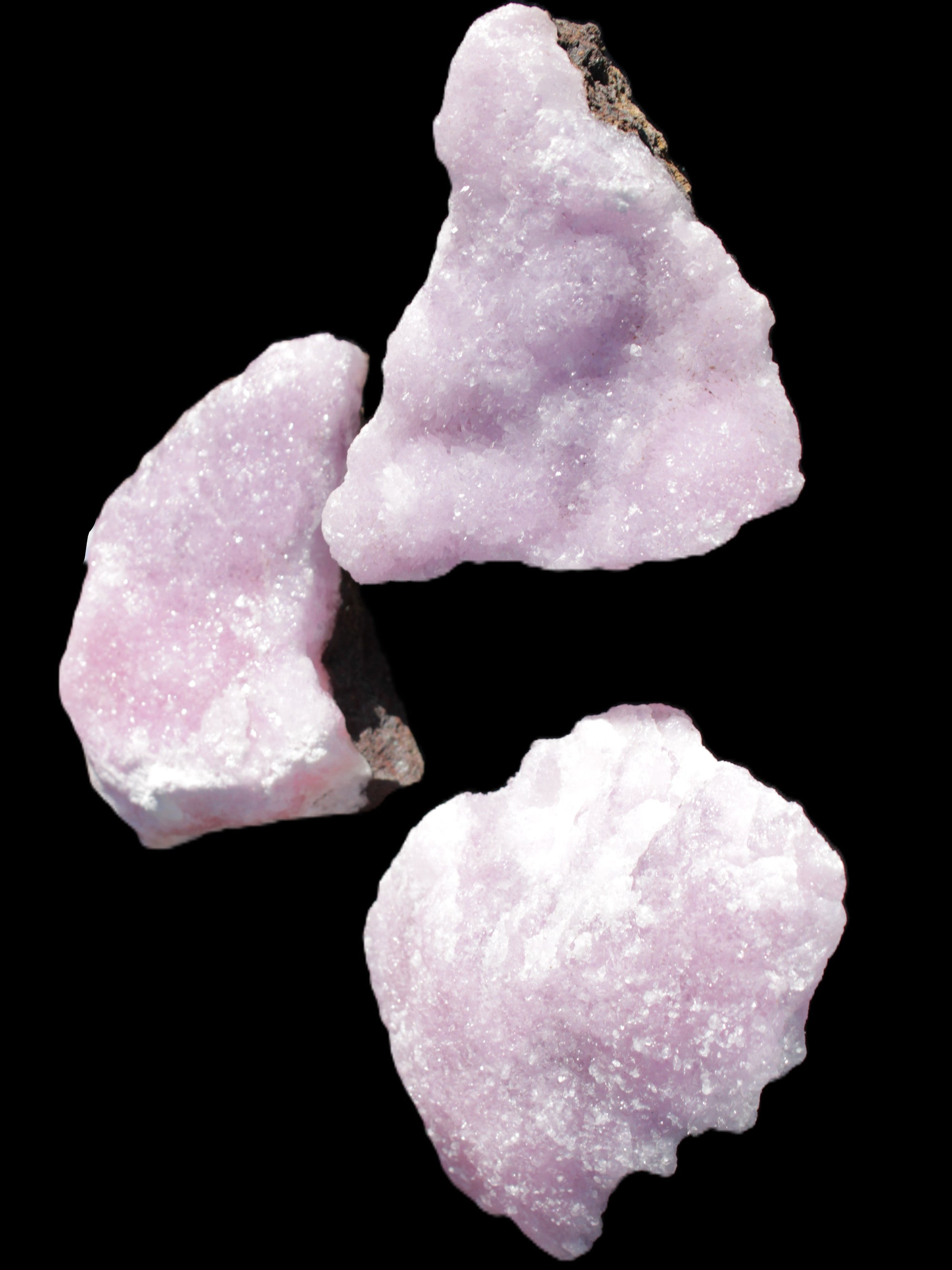 Pink Aragonite on Ironstone matrix three specimens (275g, 151g, 132g) 558g Wholesale Rocks and Things Store