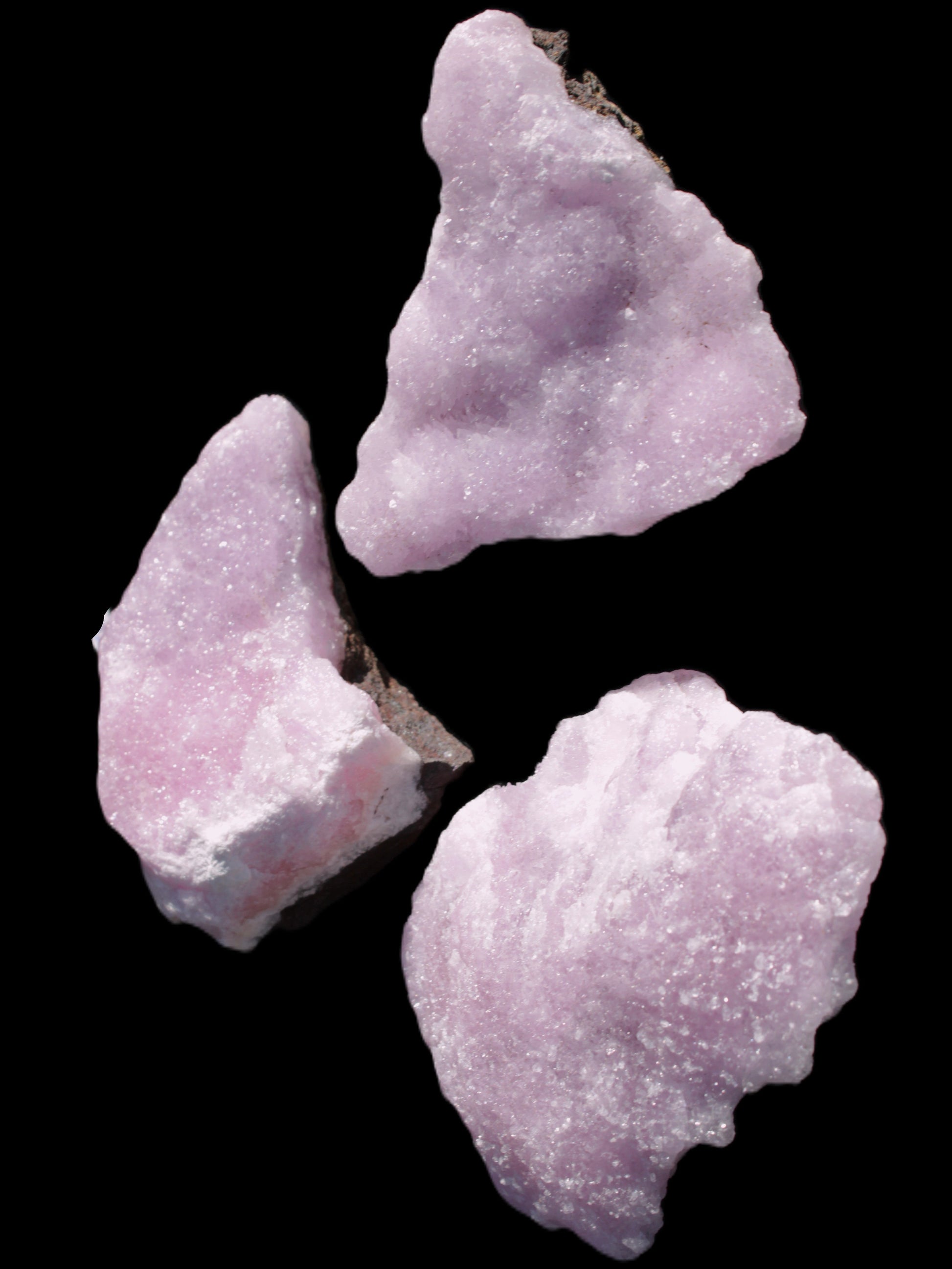 Pink Aragonite on Ironstone matrix three specimens (275g, 151g, 132g) 558g Wholesale Rocks and Things Store