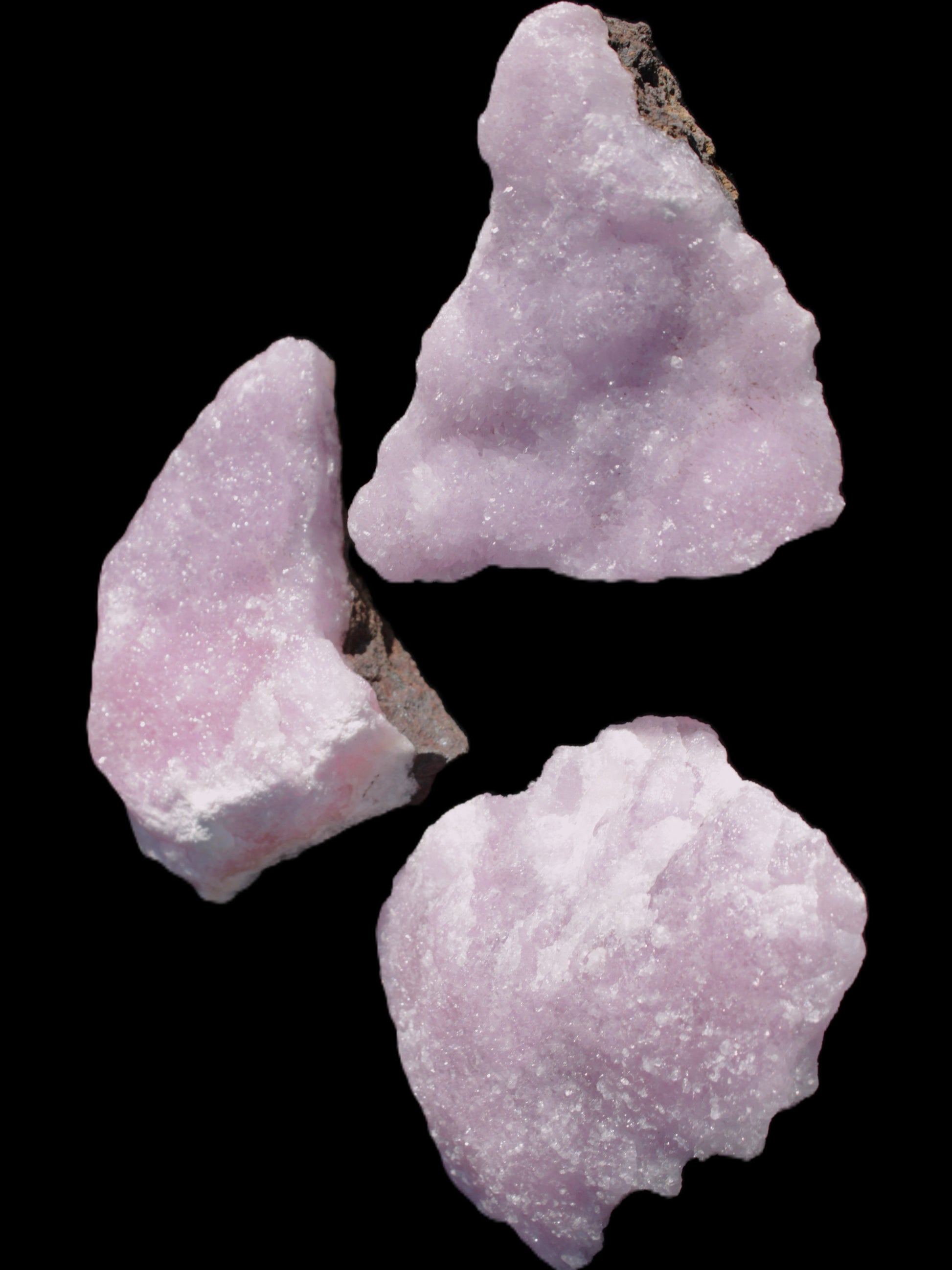 Pink Aragonite on Ironstone matrix three specimens (275g, 151g, 132g) 558g Wholesale Rocks and Things Store