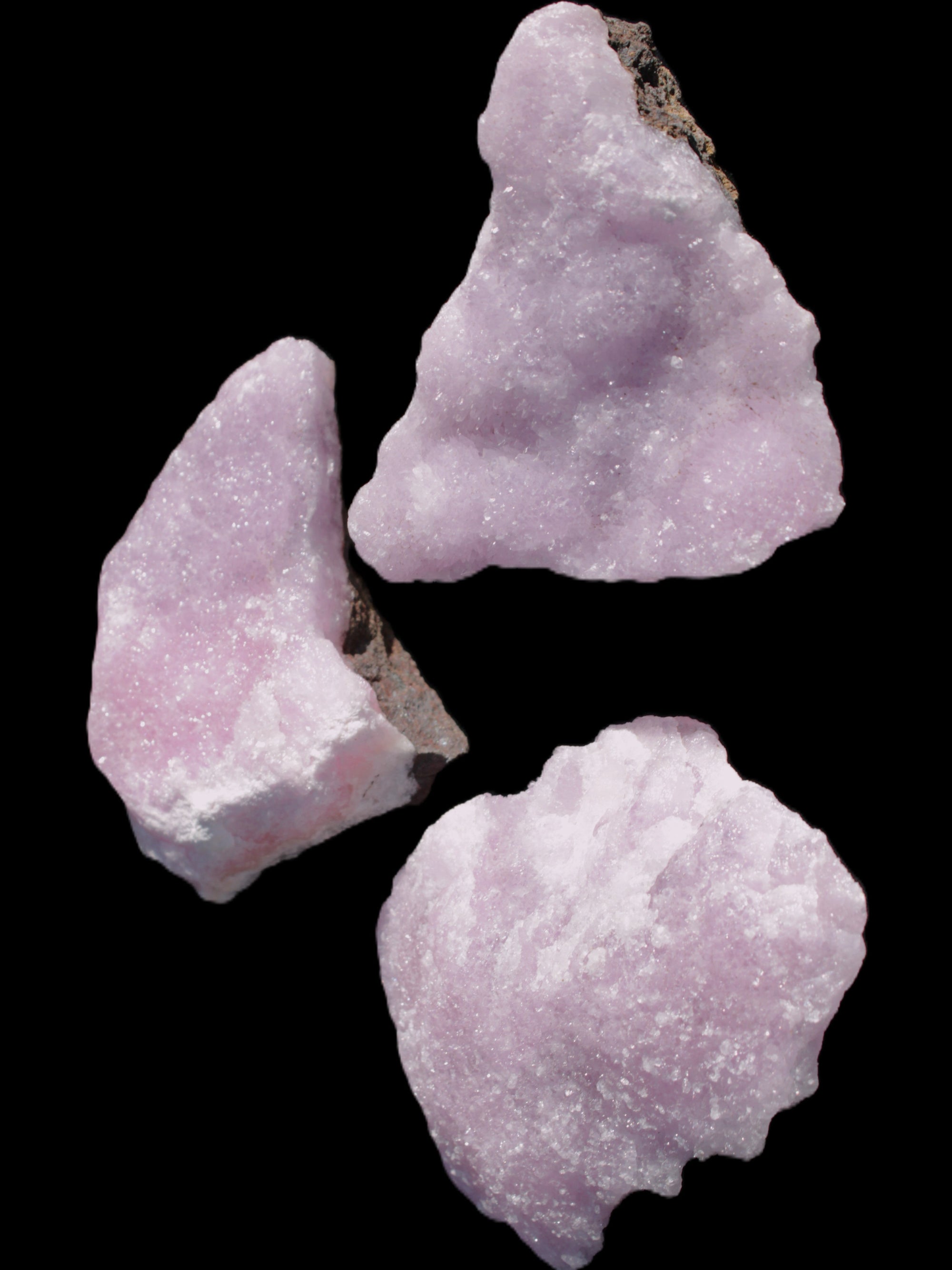 Pink Aragonite on Ironstone matrix three specimens (275g, 151g, 132g) 558g Wholesale Rocks and Things Store