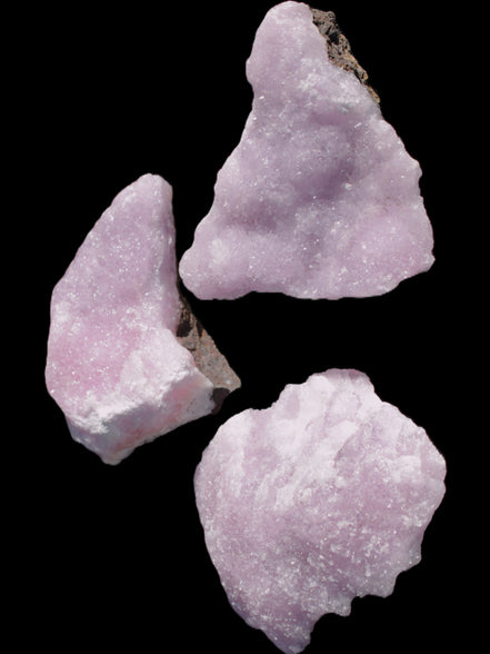 Pink Aragonite on Ironstone matrix three specimens (275g, 151g, 132g) 558g Wholesale Rocks and Things Store