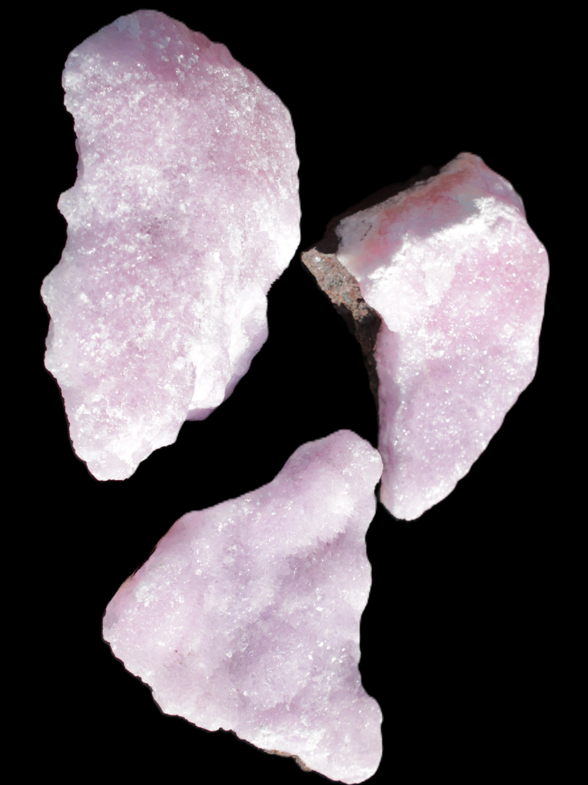 Pink Aragonite on Ironstone matrix three specimens (275g, 151g, 132g) 558g Wholesale Rocks and Things Store