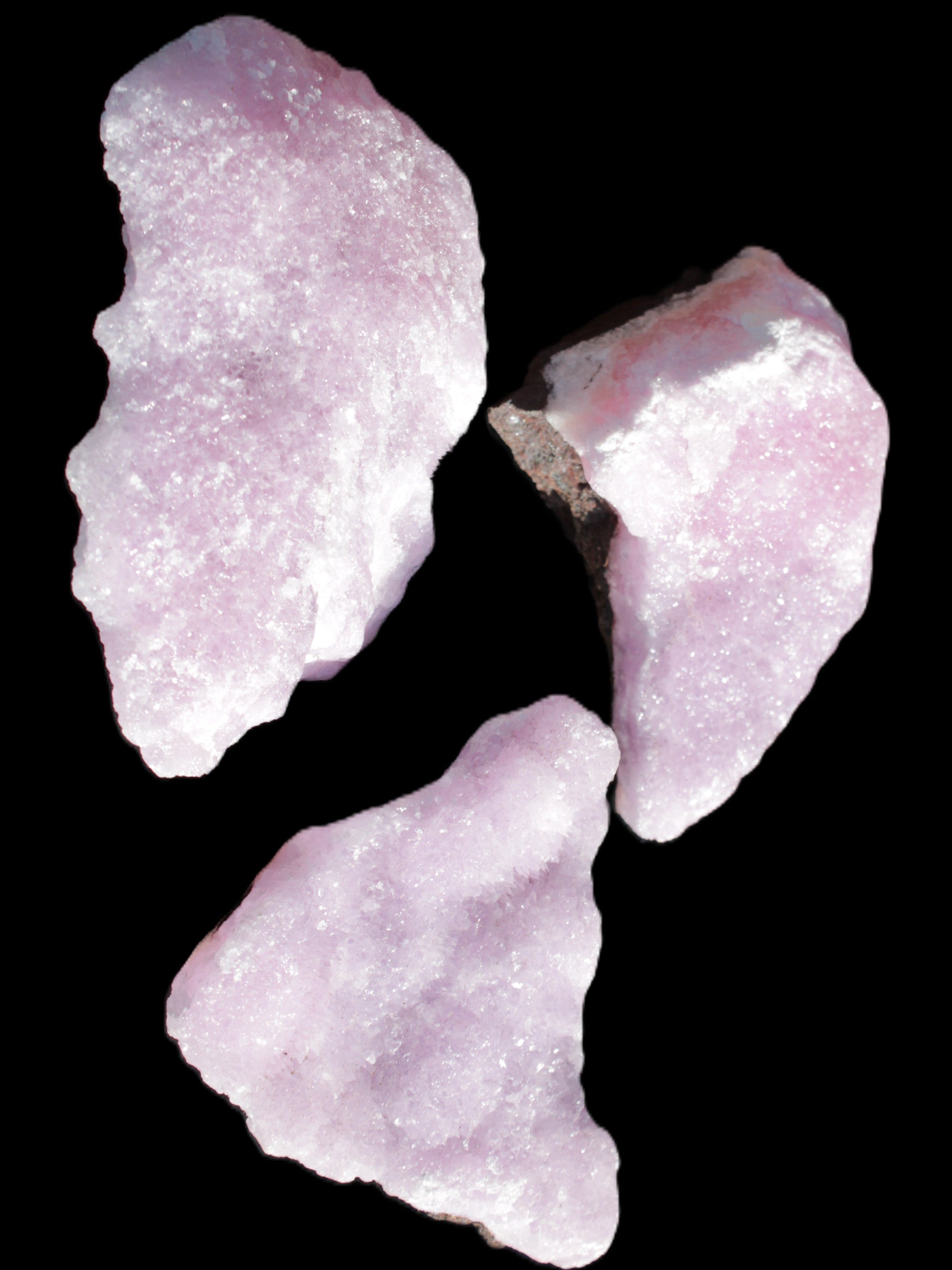 Pink Aragonite on Ironstone matrix three specimens (275g, 151g, 132g) 558g Wholesale Rocks and Things Store
