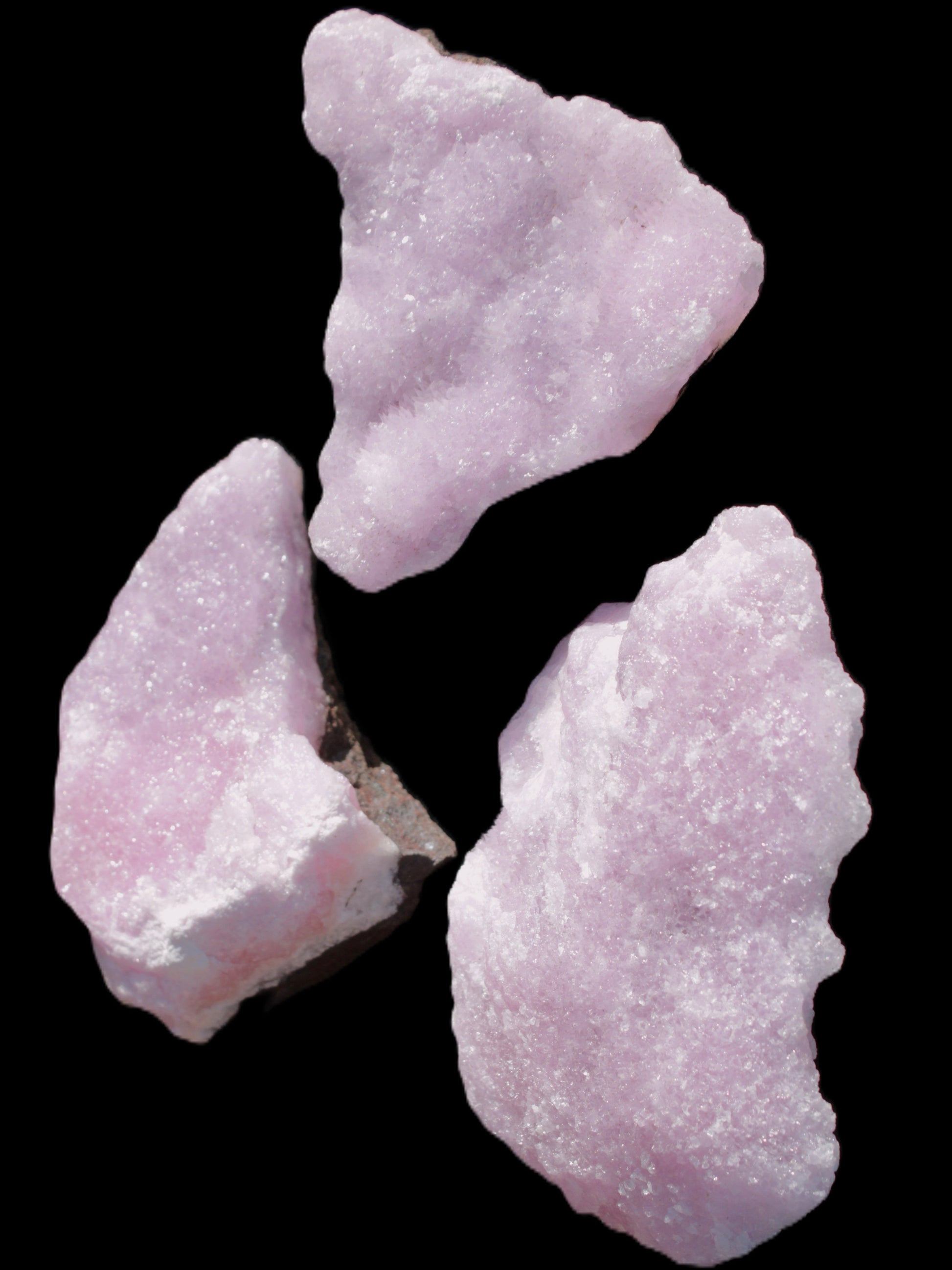 Pink Aragonite on Ironstone matrix three specimens (275g, 151g, 132g) 558g Wholesale Rocks and Things Store