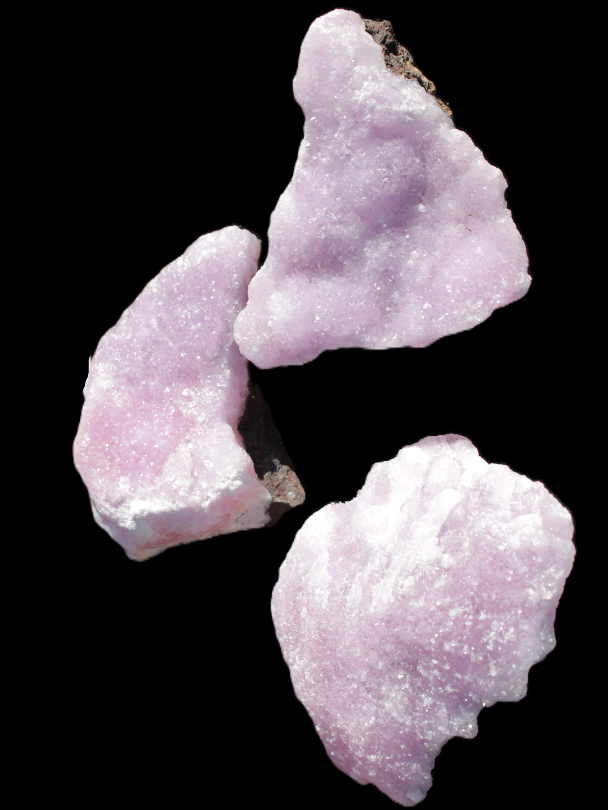 Pink Aragonite on Ironstone matrix three specimens (275g, 151g, 132g) 558g Wholesale Rocks and Things Store