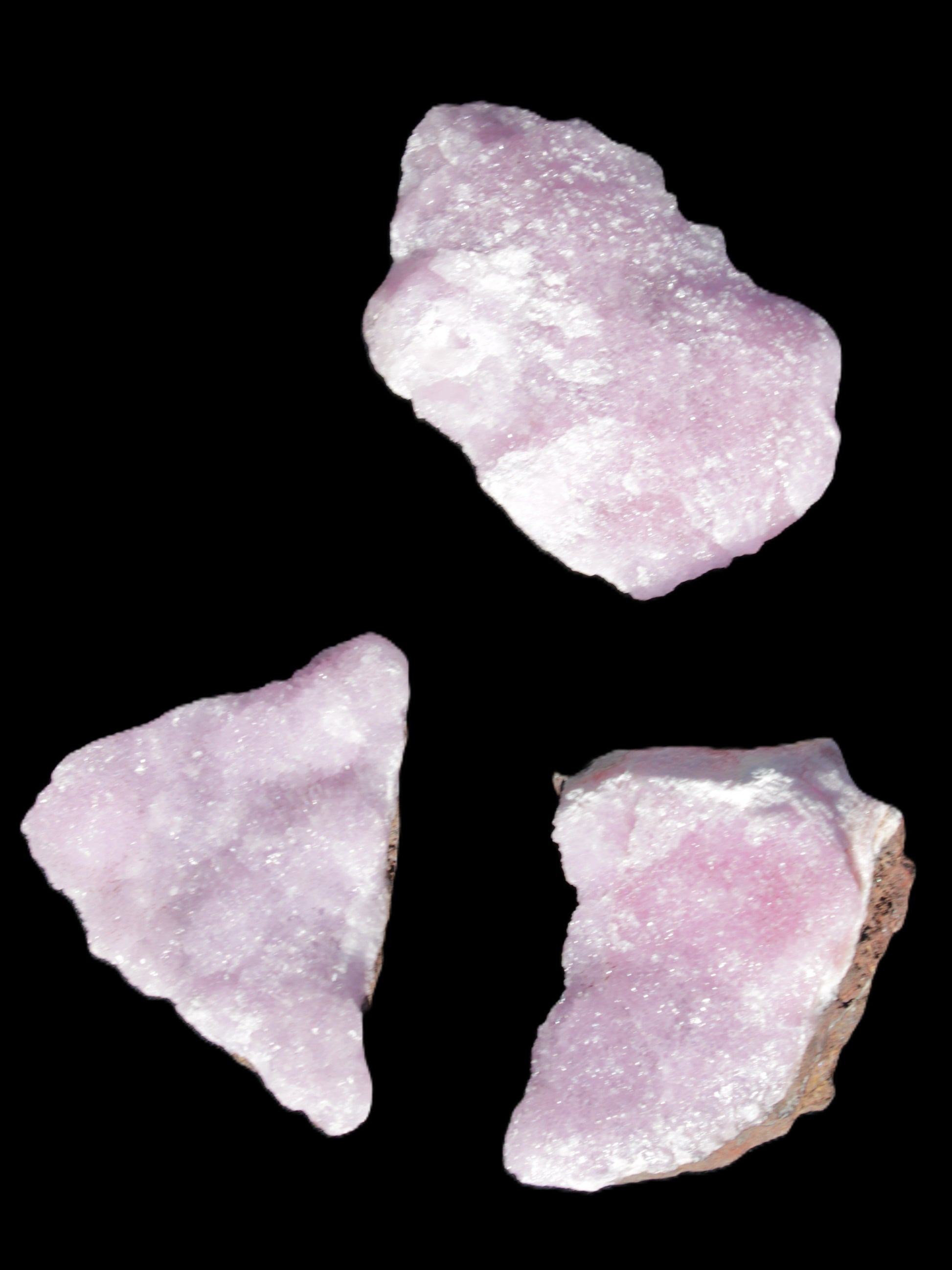 Pink Aragonite on Ironstone matrix three specimens (275g, 151g, 132g) 558g Wholesale Rocks and Things Store