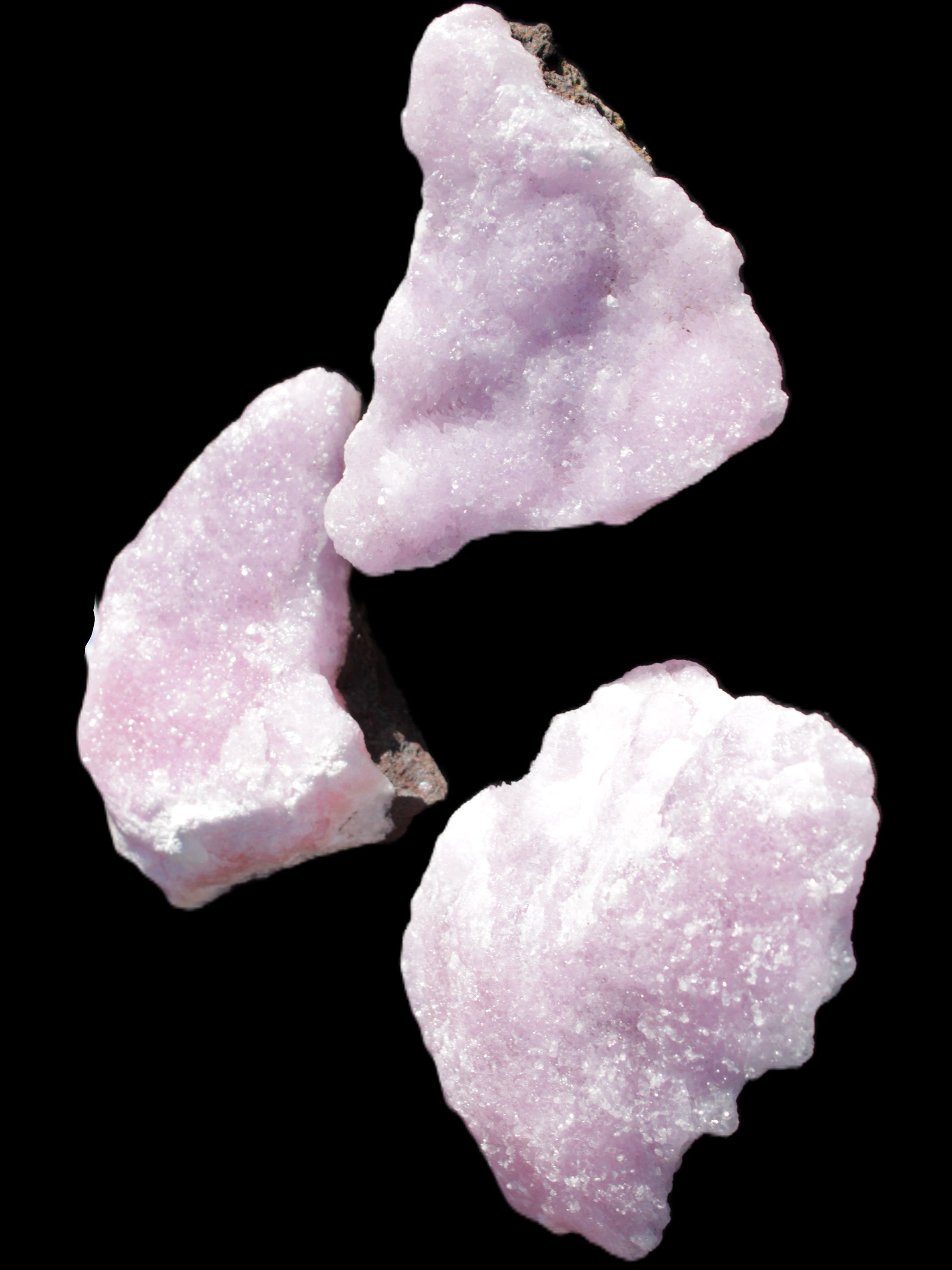 Pink Aragonite on Ironstone matrix three specimens (275g, 151g, 132g) 558g Wholesale Rocks and Things Store