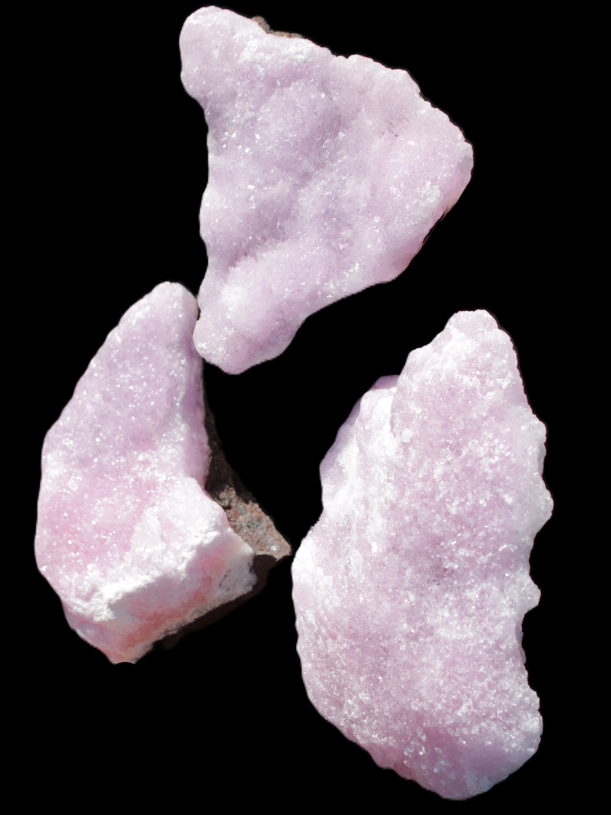 Pink Aragonite on Ironstone matrix three specimens (275g, 151g, 132g) 558g Wholesale Rocks and Things Store