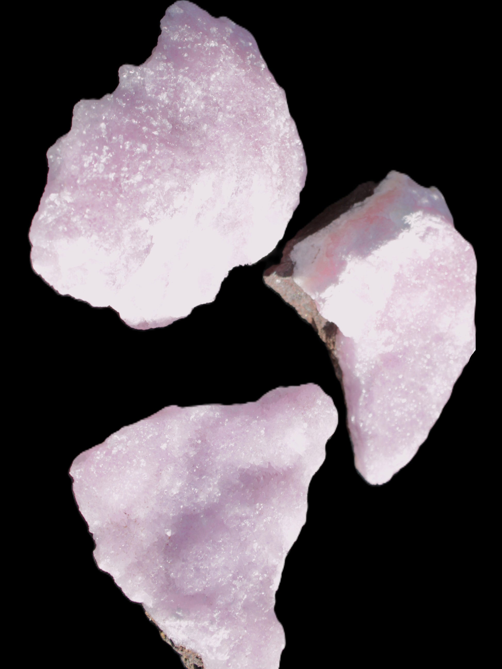 Pink Aragonite on Ironstone matrix three specimens (275g, 151g, 132g) 558g Wholesale Rocks and Things Store