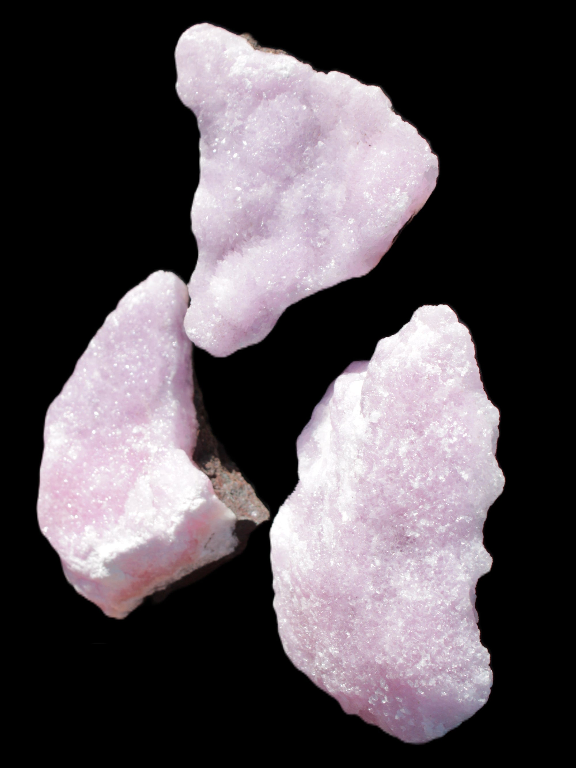 Pink Aragonite on Ironstone matrix three specimens (275g, 151g, 132g) 558g Wholesale Rocks and Things Store