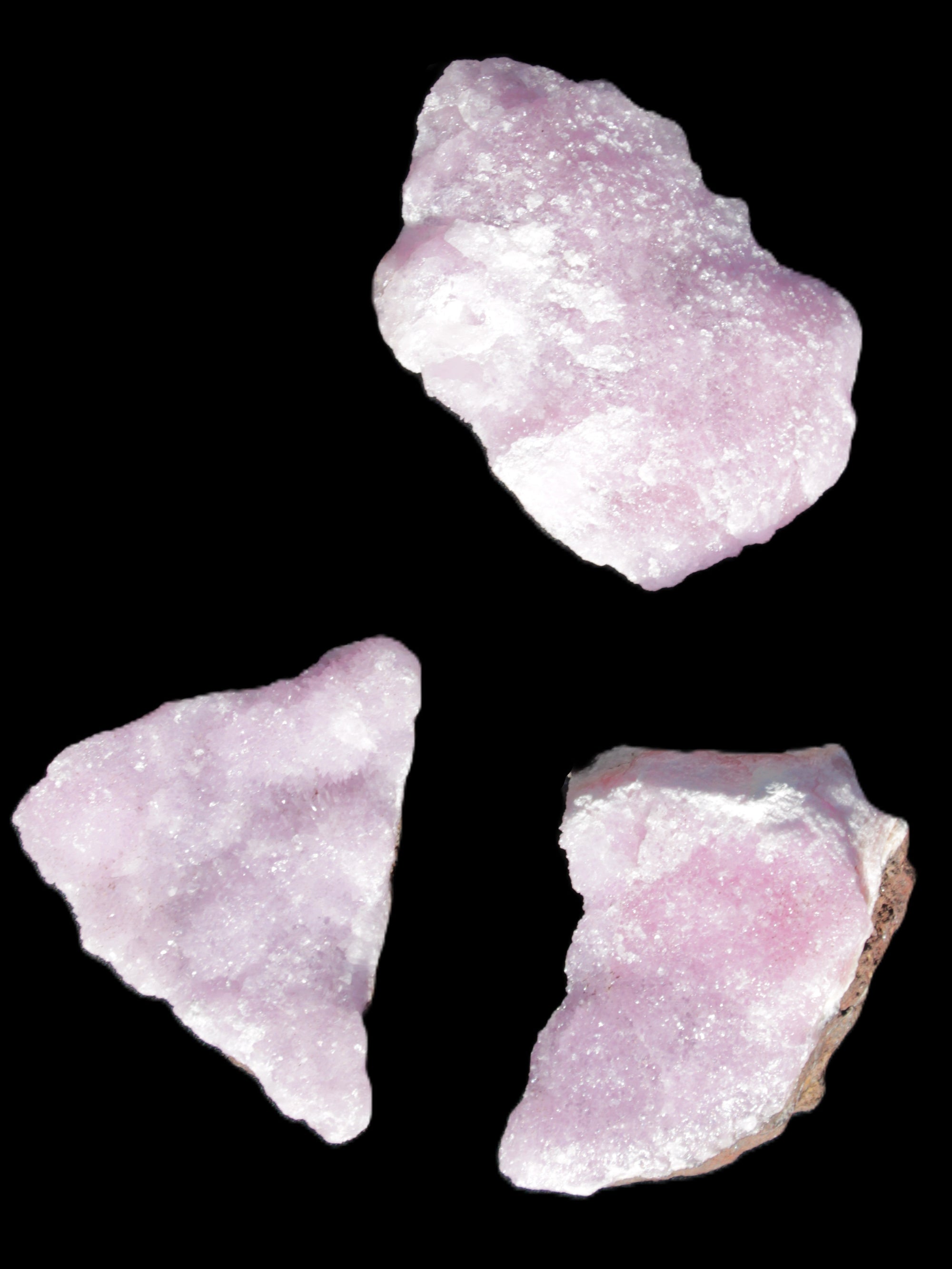 Pink Aragonite on Ironstone matrix three specimens (275g, 151g, 132g) 558g Wholesale Rocks and Things Store