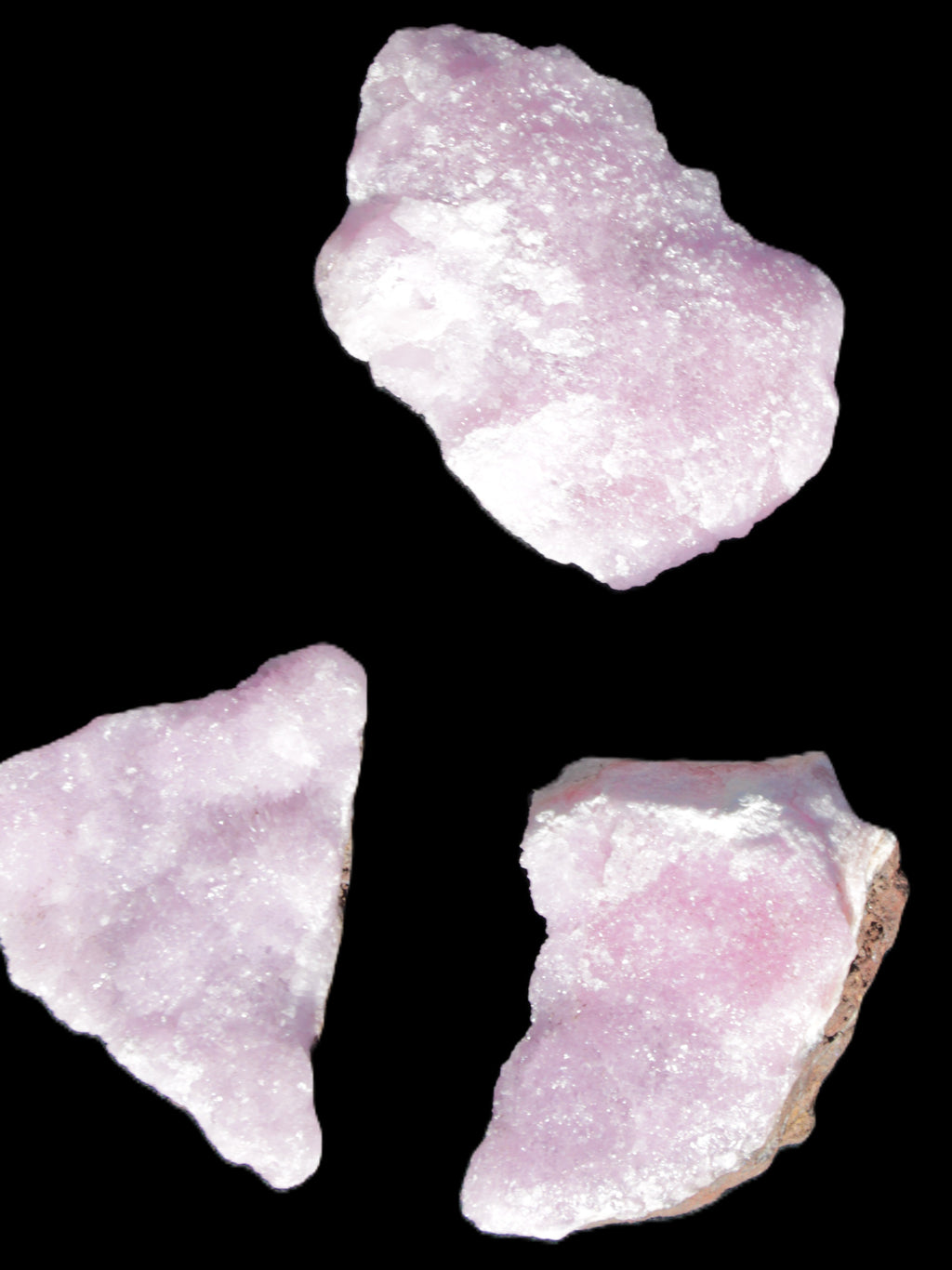 Pink Aragonite on Ironstone matrix three specimens (275g, 151g, 132g) 558g Wholesale Rocks and Things Store