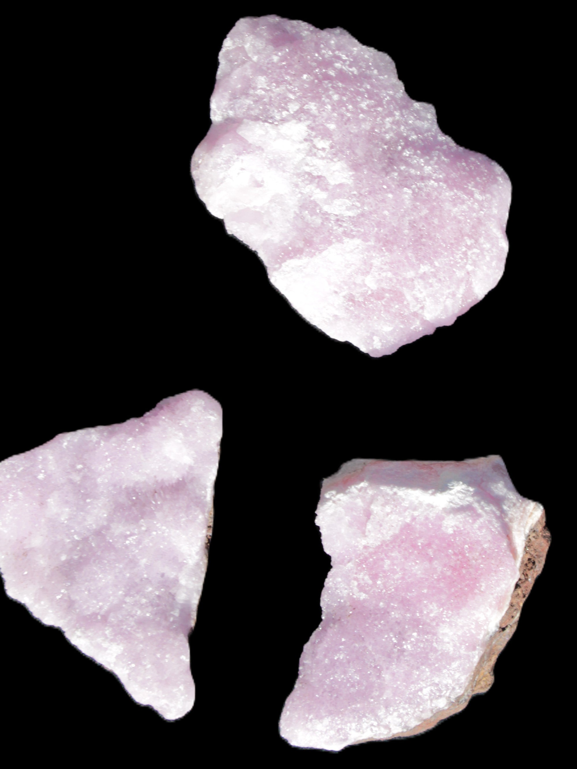 Pink Aragonite on Ironstone matrix three specimens (275g, 151g, 132g) 558g Wholesale Rocks and Things Store