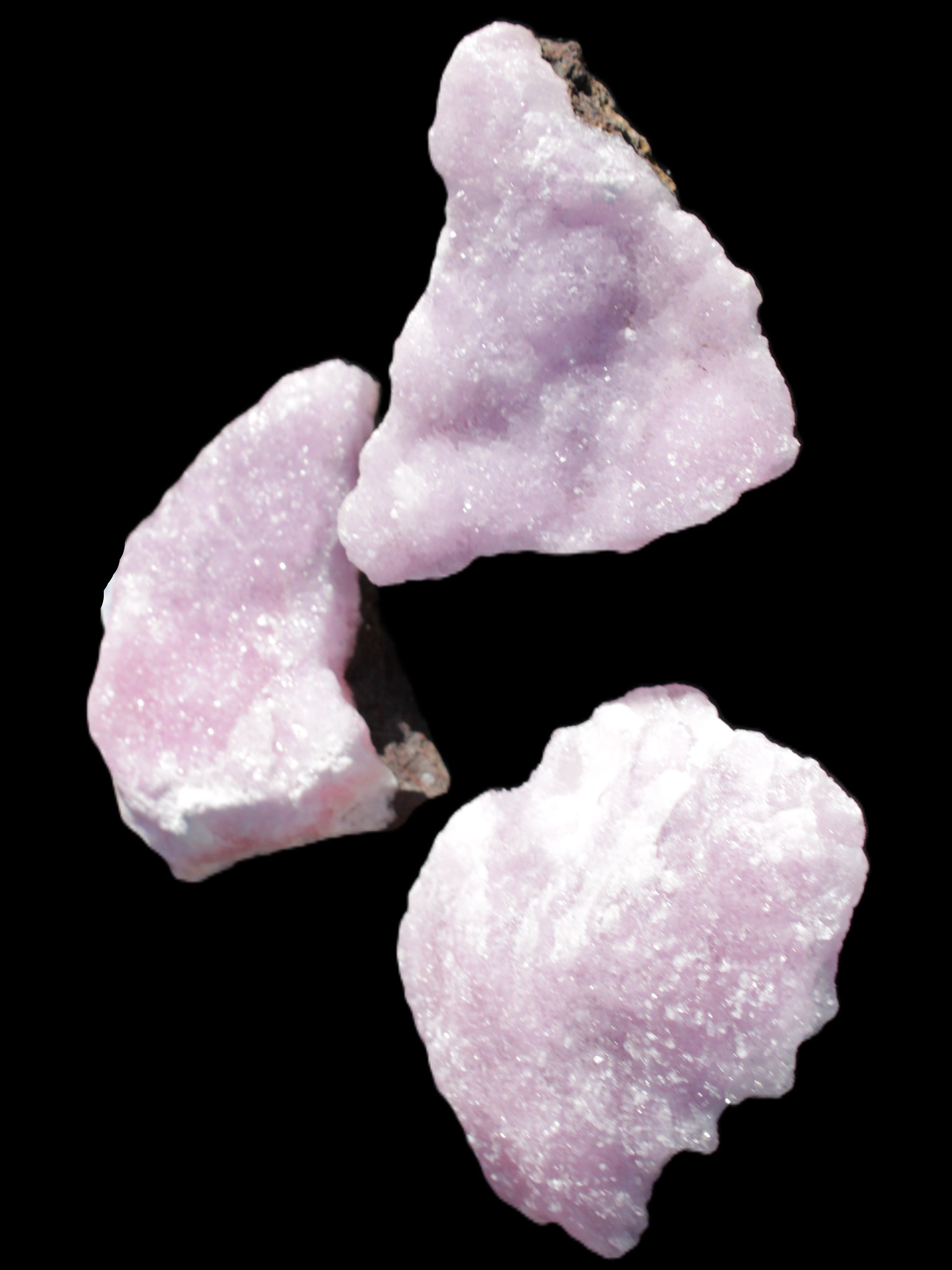 Pink Aragonite on Ironstone matrix three specimens (275g, 151g, 132g) 558g Wholesale Rocks and Things Store