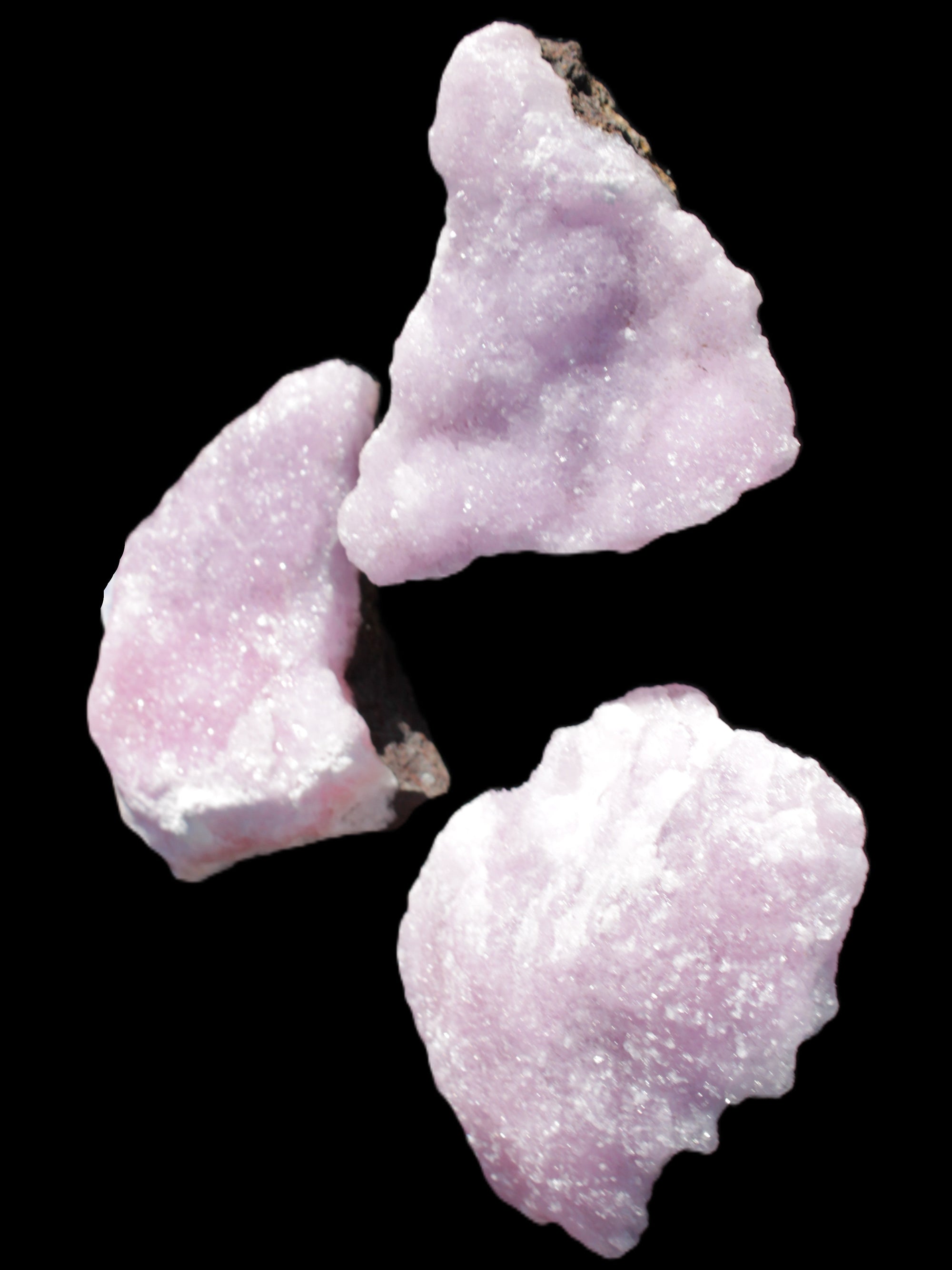 Pink Aragonite on Ironstone matrix three specimens (275g, 151g, 132g) 558g Wholesale Rocks and Things Store
