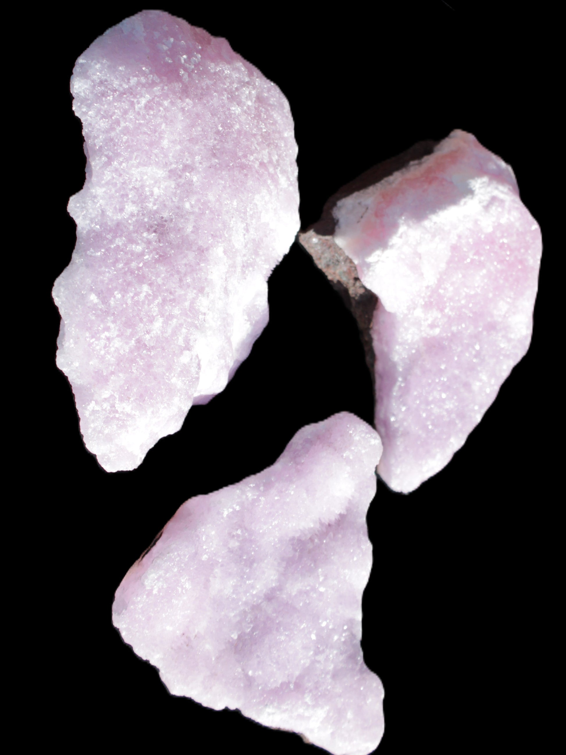 Pink Aragonite on Ironstone matrix three specimens (275g, 151g, 132g) 558g Wholesale Rocks and Things Store