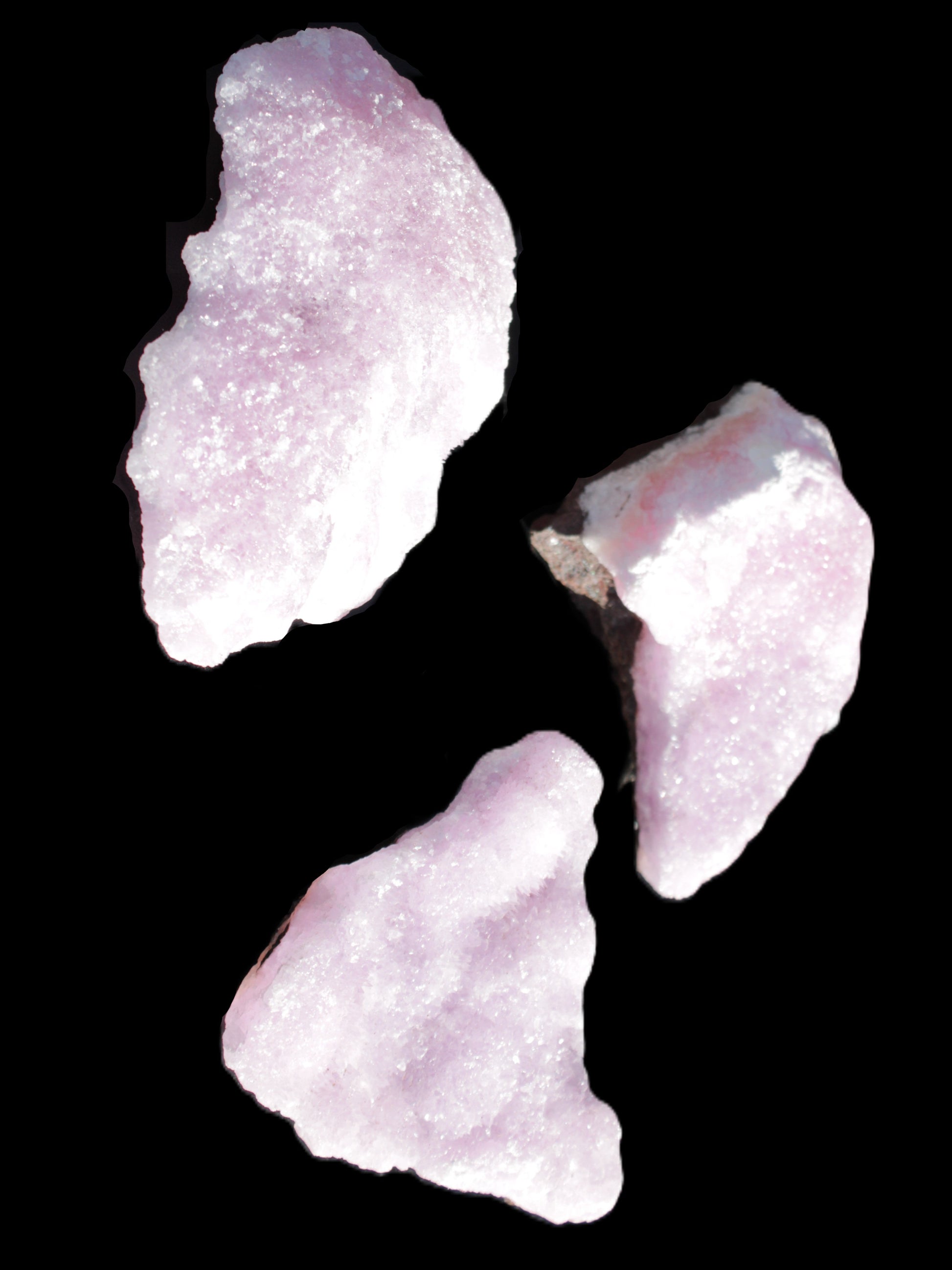 Pink Aragonite on Ironstone matrix three specimens (275g, 151g, 132g) 558g Wholesale Rocks and Things Store
