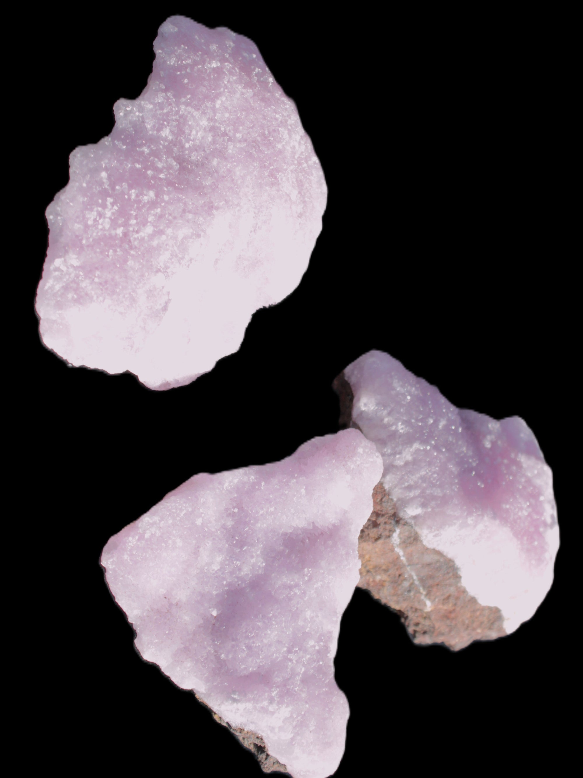 Pink Aragonite on Ironstone matrix three specimens (275g, 151g, 132g) 558g Wholesale Rocks and Things Store