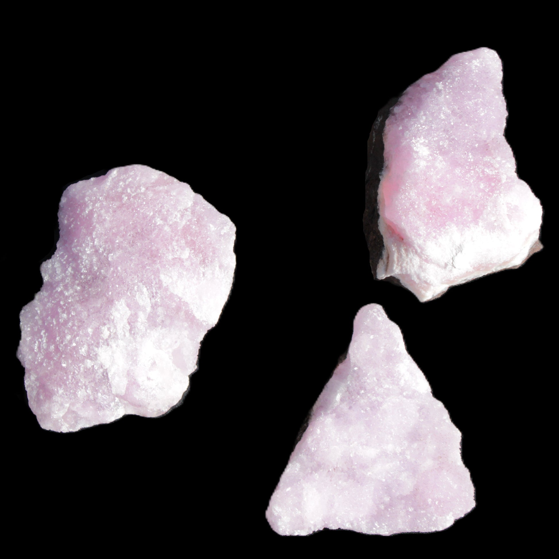 Pink Aragonite on Ironstone matrix three specimens (275g, 151g, 132g) 558g Wholesale Rocks and Things Store