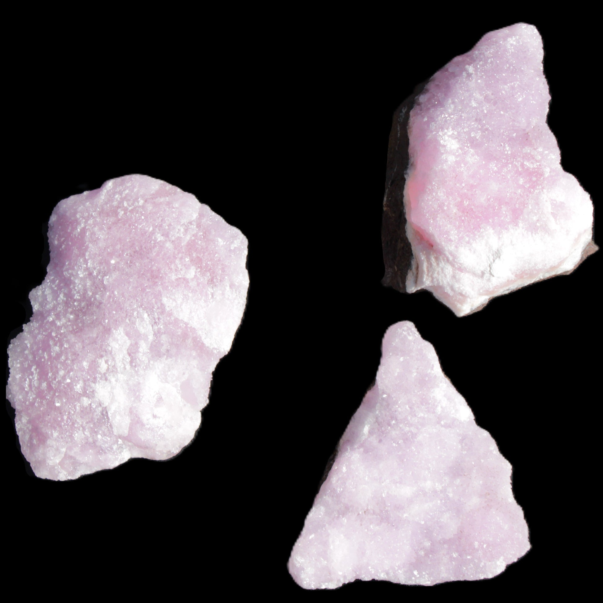Pink Aragonite on Ironstone matrix three specimens (275g, 151g, 132g) 558g Wholesale Rocks and Things Store