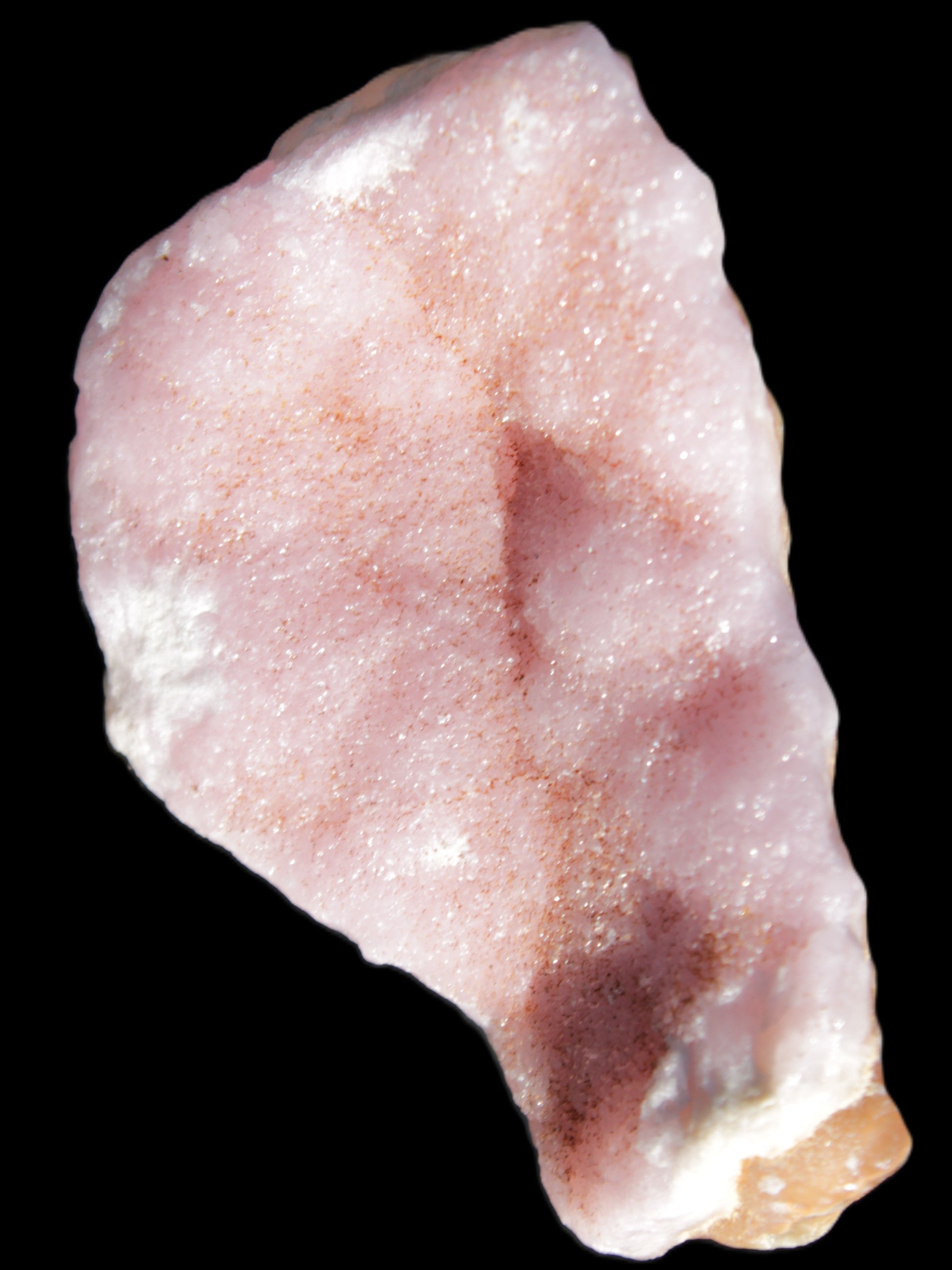 Pink Aragonite specimen on Ironstone matrix 70*35*47mm 127.5g in sunlight - Rocks and Things Store