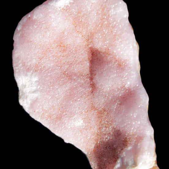 Pink Aragonite specimen on Ironstone matrix 70*35*47mm 127.5g in sunlight - Rocks and Things Store