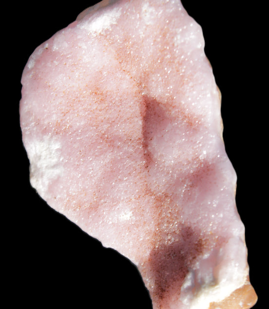 Pink Aragonite specimen on Ironstone matrix 70*35*47mm 127.5g in sunlight - Rocks and Things Store