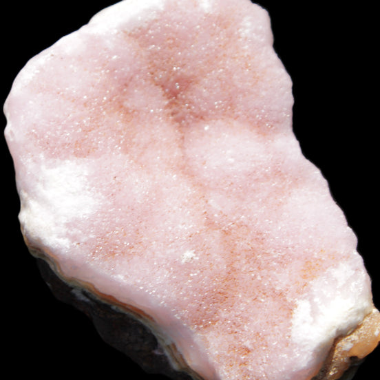 Pink Aragonite specimen on Ironstone matrix 70*35*47mm 127.5g in sunlight - Rocks and Things Store