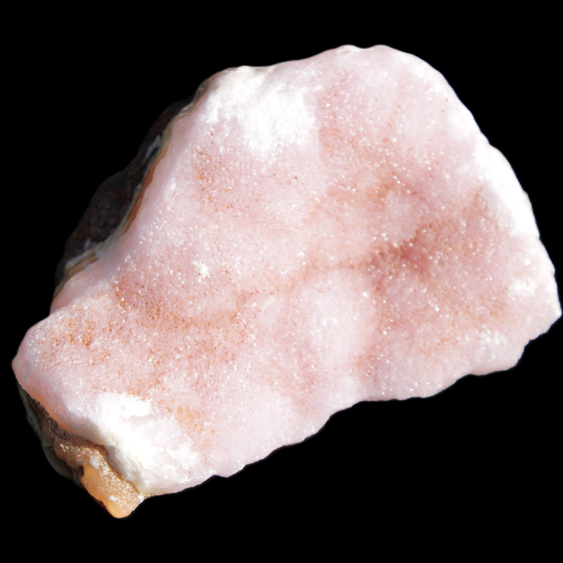 Pink Aragonite specimen on Ironstone matrix 70*35*47mm 127.5g in sunlight - Rocks and Things Store