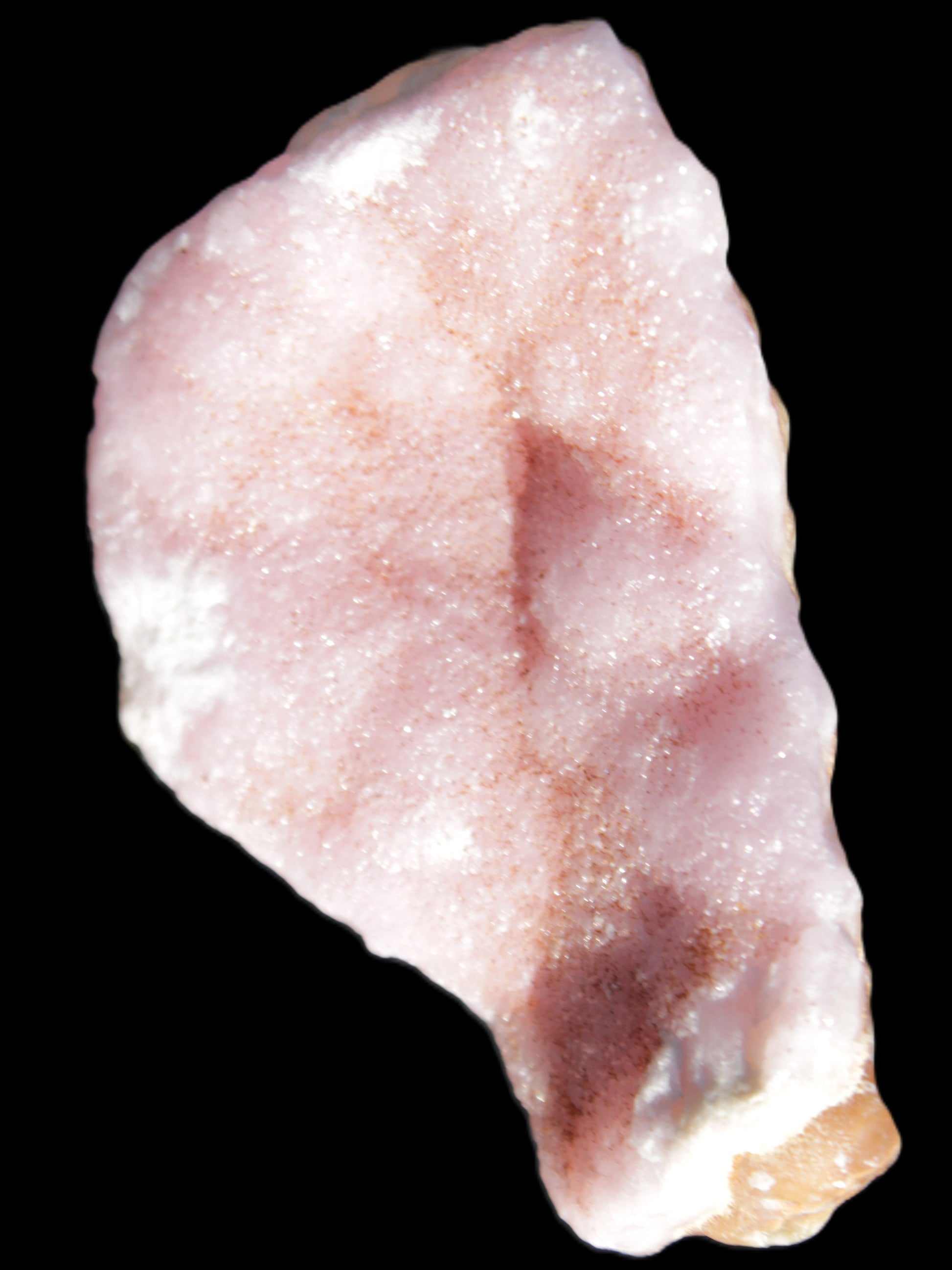Pink Aragonite specimen on Ironstone matrix 70*35*47mm 127.5g in sunlight - Rocks and Things Store