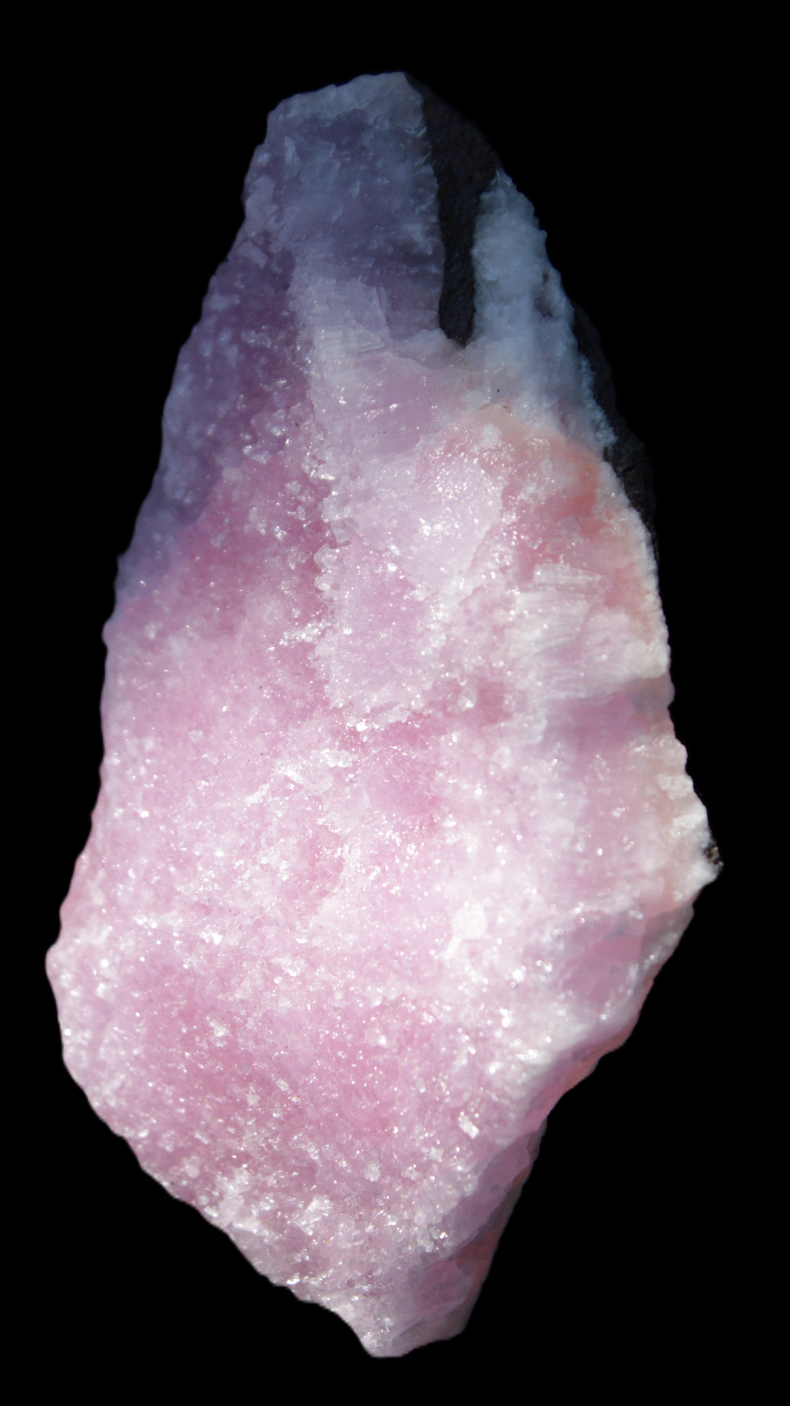 Pink Aragonite specimen 98*12*67mm 129.5g in sunlight - Rocks and Things Store