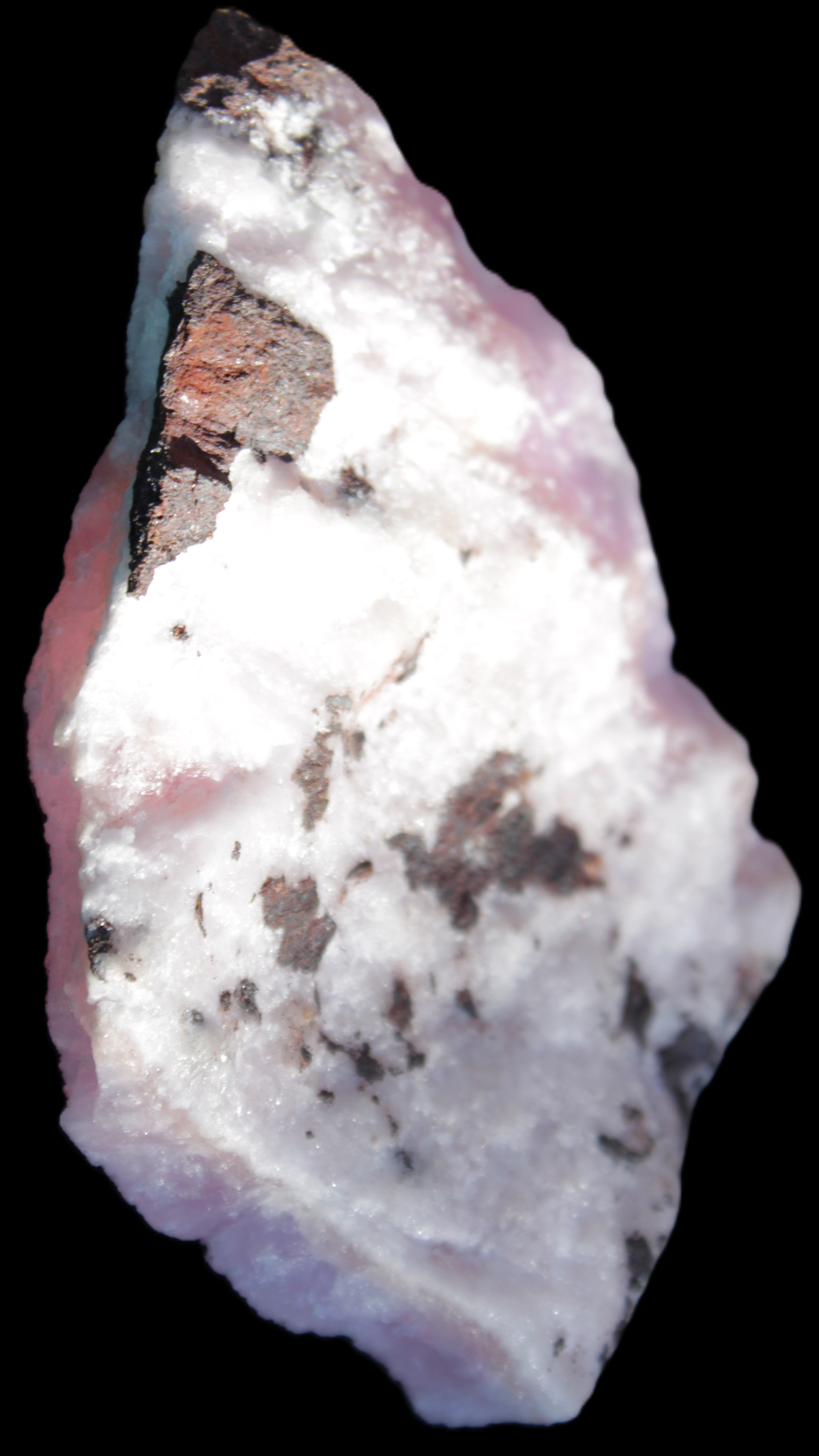 Pink Aragonite specimen 98*12*67mm 129.5g in sunlight - Rocks and Things Store