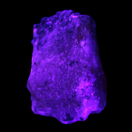 Pink Aragonite specimen from Pakistan 68*16*22mm 128.8g in UV light - Rocks and Things Store