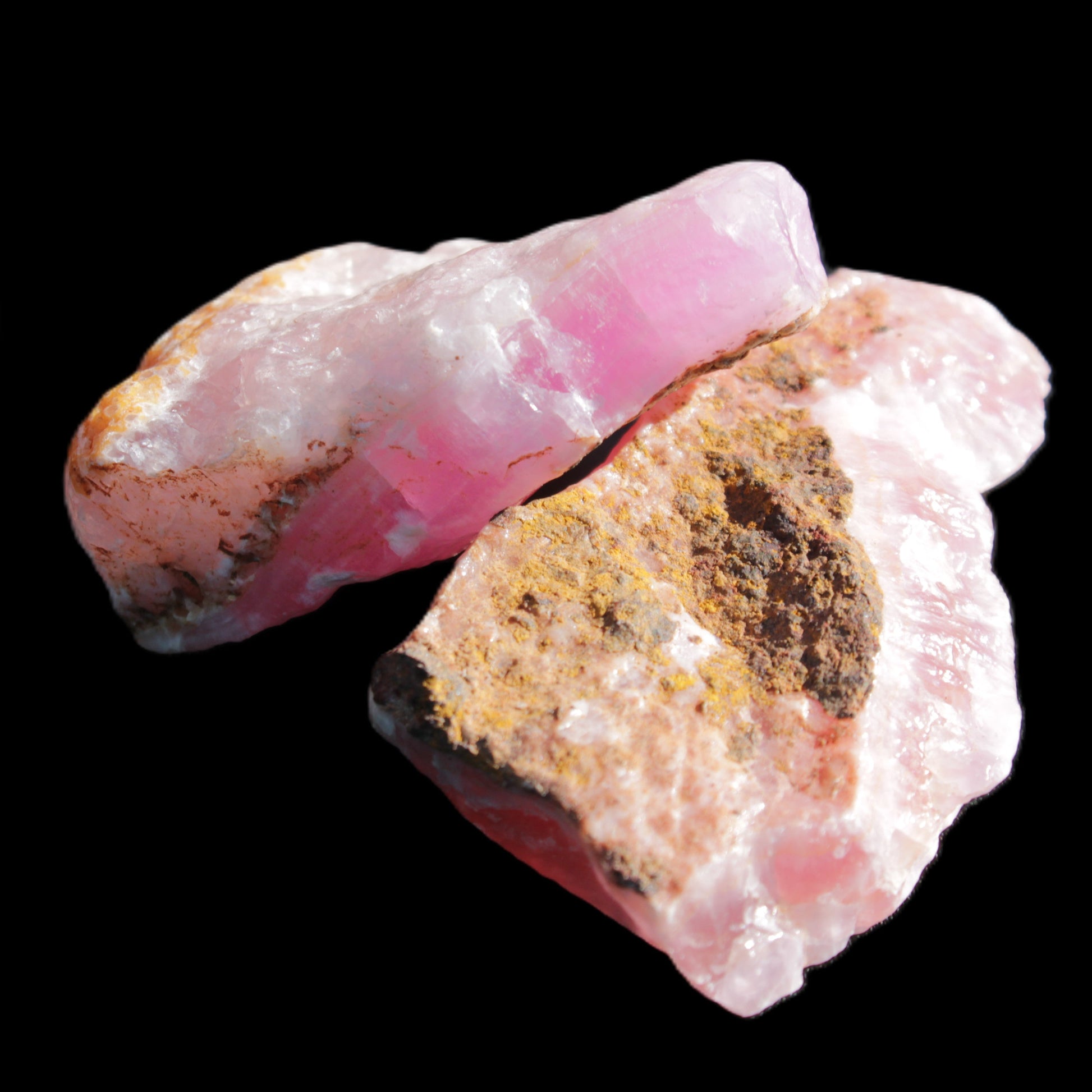 Pink Aragonite two specimens 49*16*39  / 55*12*33mm  37.8/33.2g Rocks and Things Store