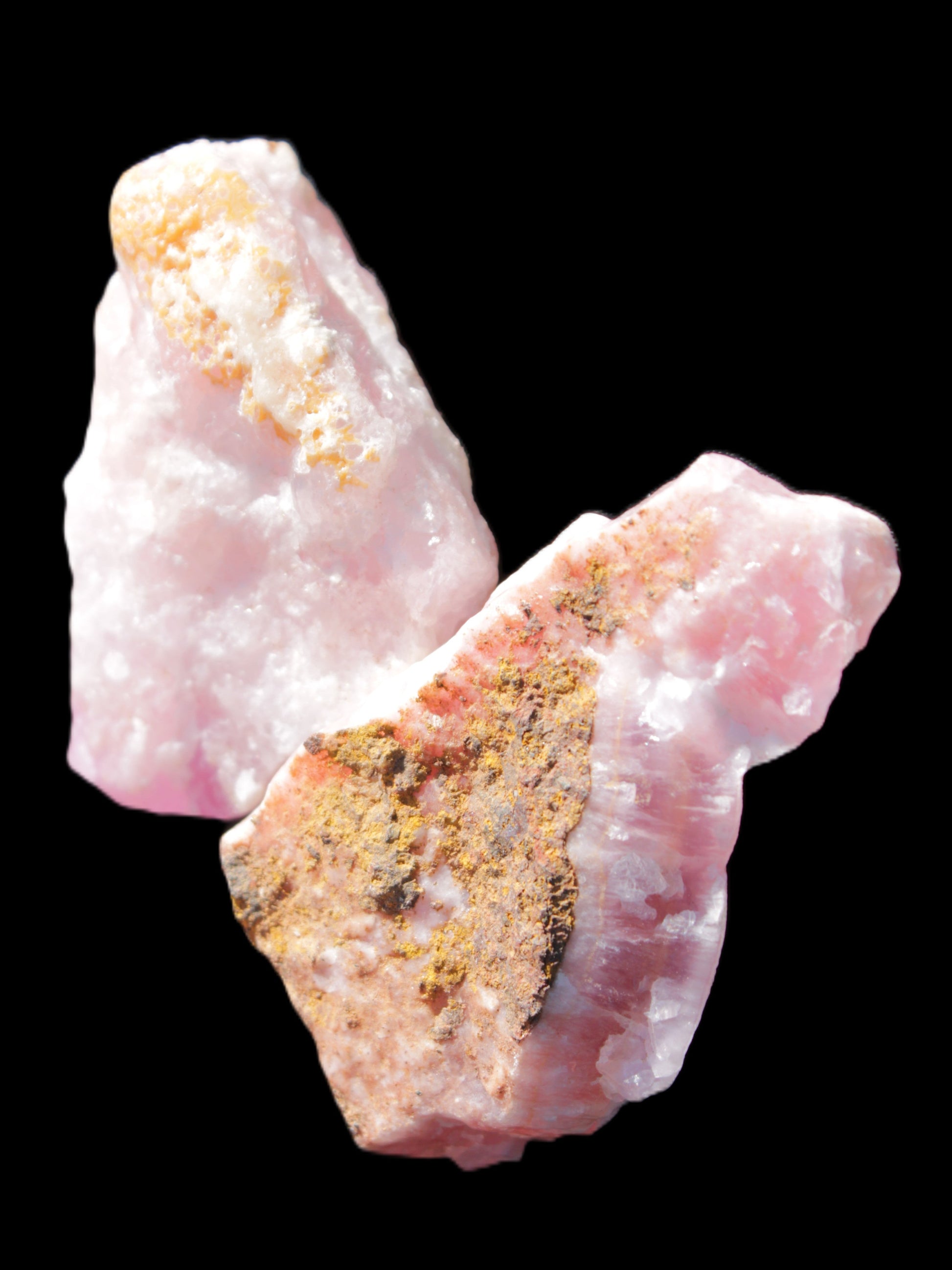 Pink Aragonite two specimens 49*16*39  / 55*12*33mm  37.8/33.2g Rocks and Things Store