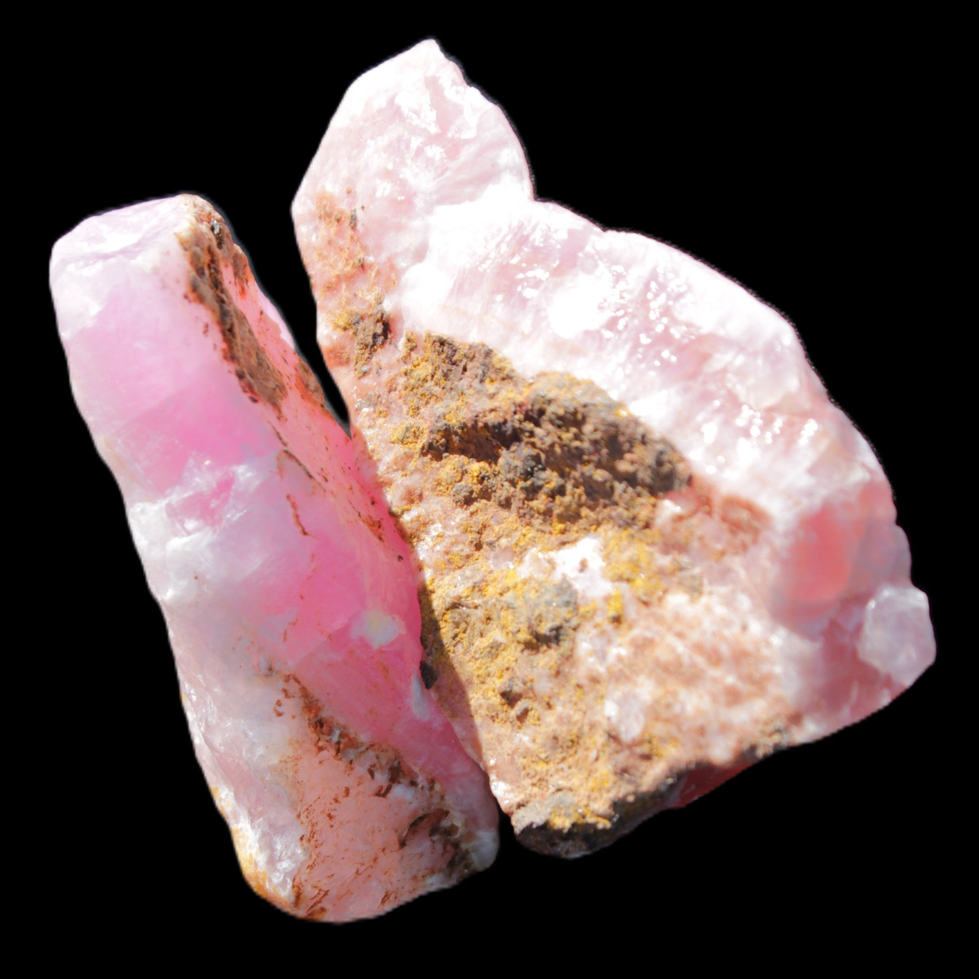 Pink Aragonite two specimens 49*16*39  / 55*12*33mm  37.8/33.2g Rocks and Things Store