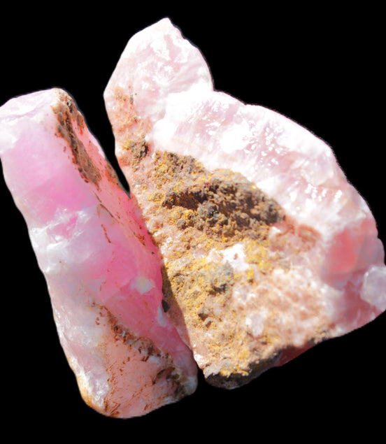 Pink Aragonite two specimens 49*16*39  / 55*12*33mm  37.8/33.2g Rocks and Things Store