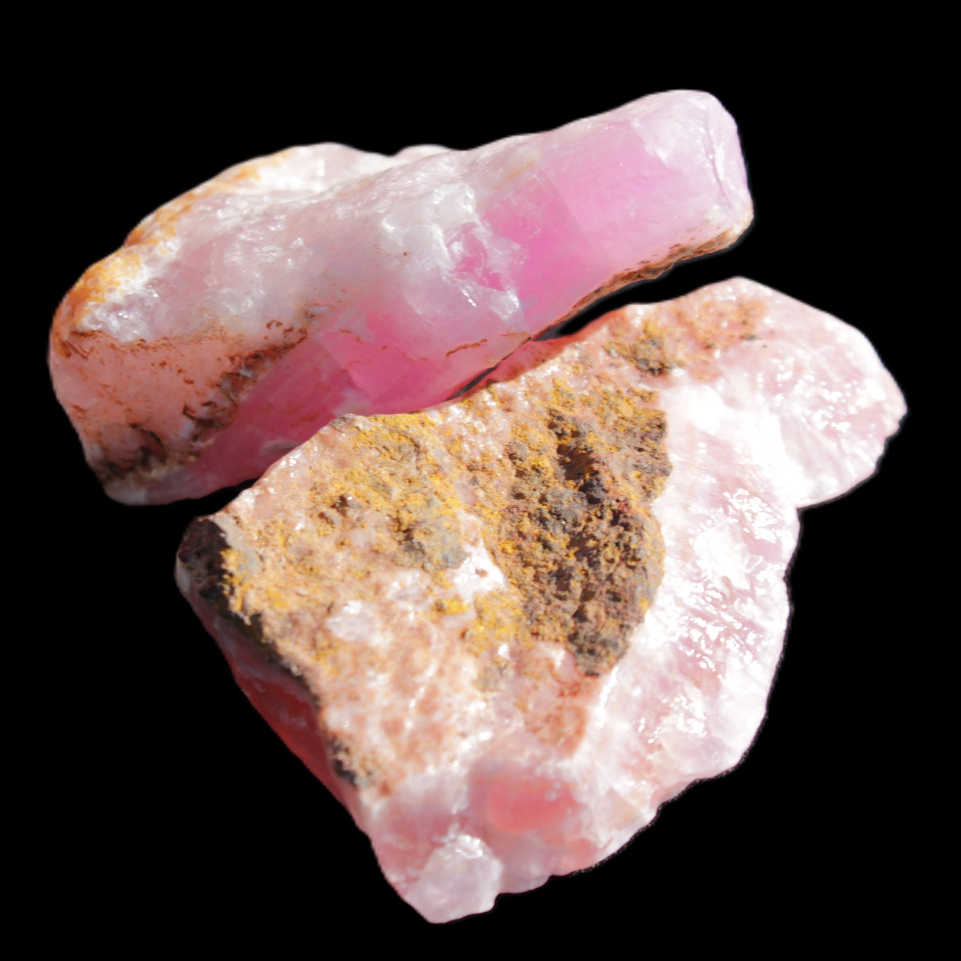 Pink Aragonite two specimens 49*16*39  / 55*12*33mm  37.8/33.2g Rocks and Things Store