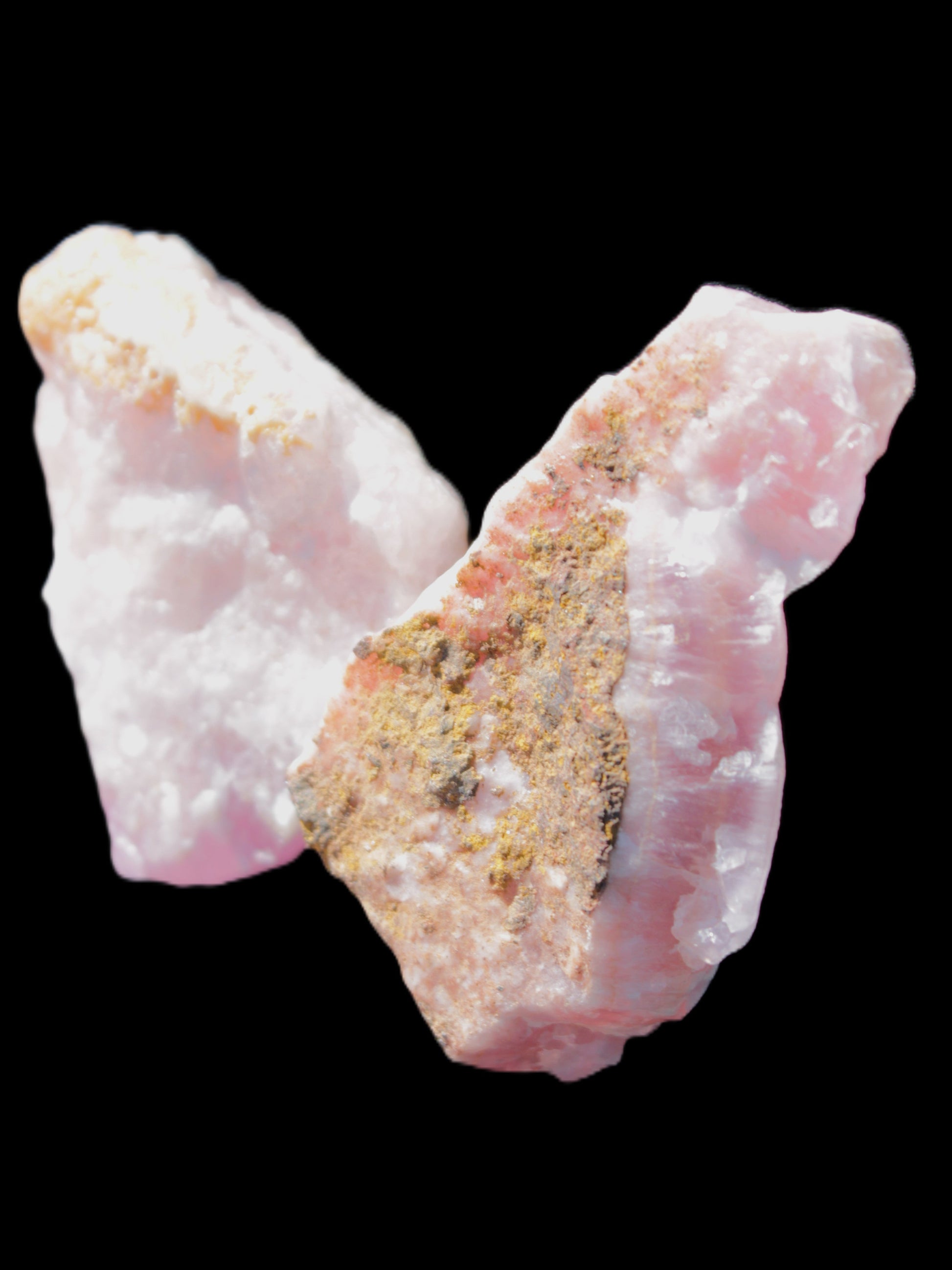 Pink Aragonite two specimens 49*16*39  / 55*12*33mm  37.8/33.2g Rocks and Things Store
