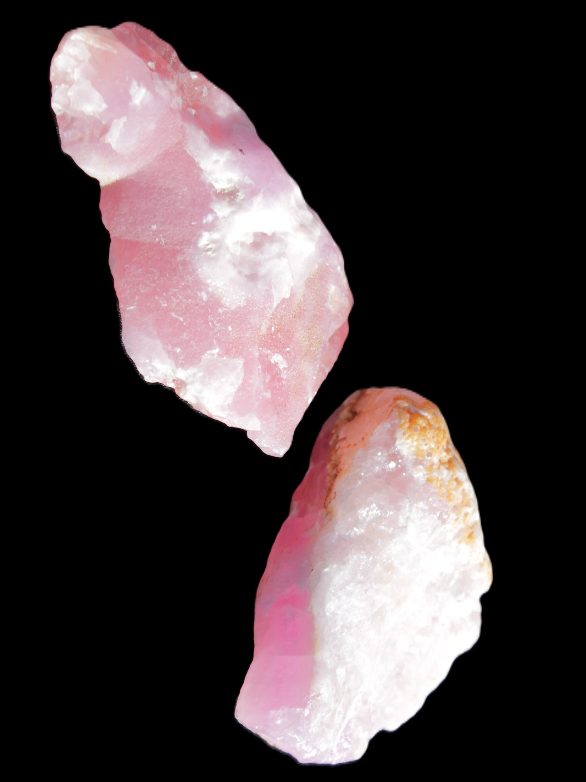 Pink Aragonite two specimens 49*16*39  / 55*12*33mm  37.8/33.2g Rocks and Things Store